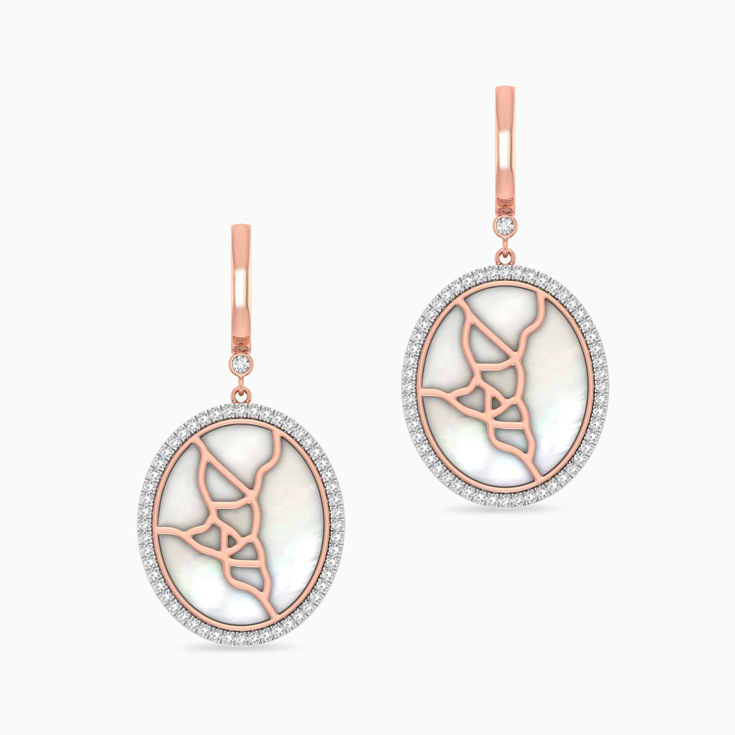 Circle Diamond & Pearl Drop Earrings in 18K Gold Circle Diamond & Pearl Drop Earrings in 18K Gold