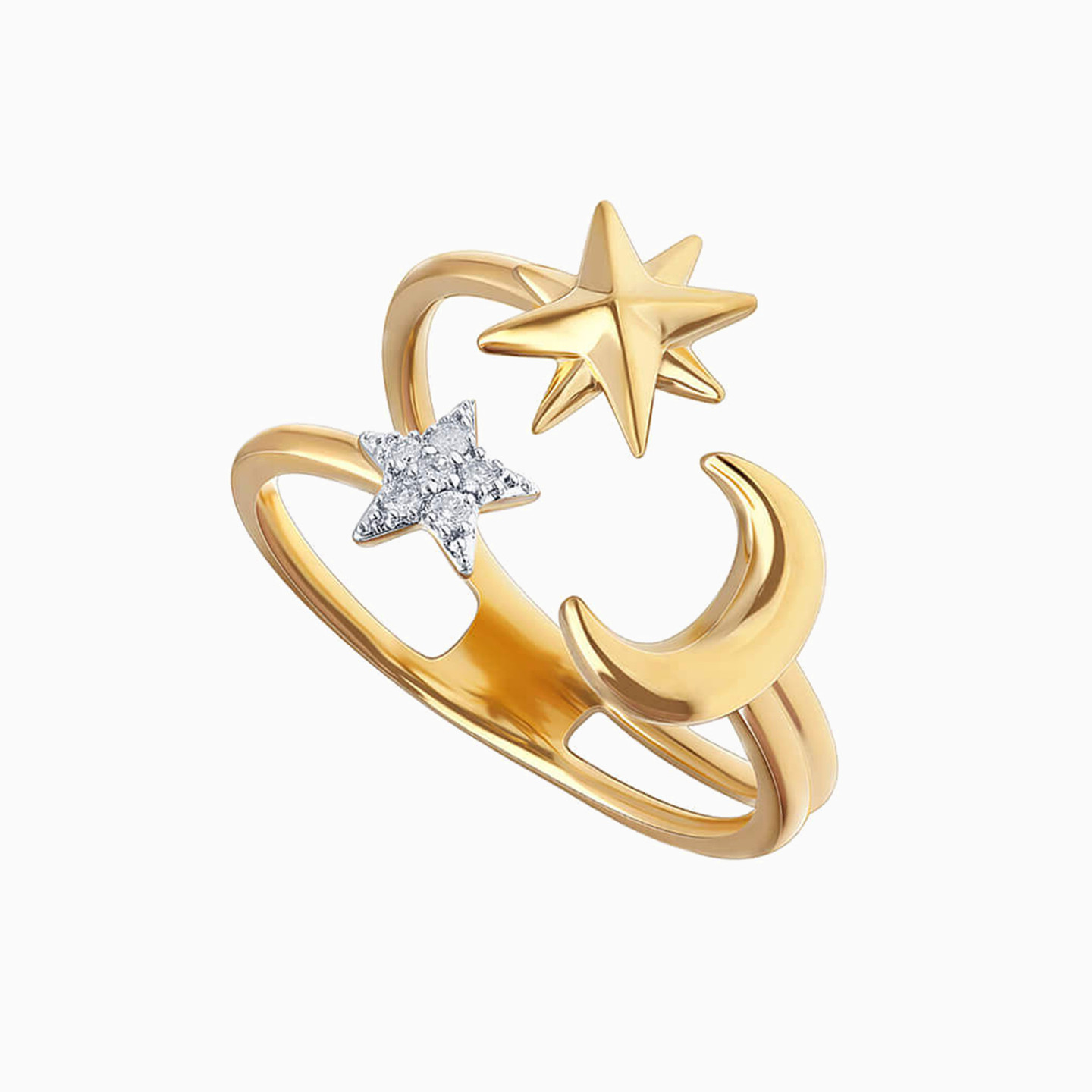 18K Gold Diamond Two-headed Ring - 3