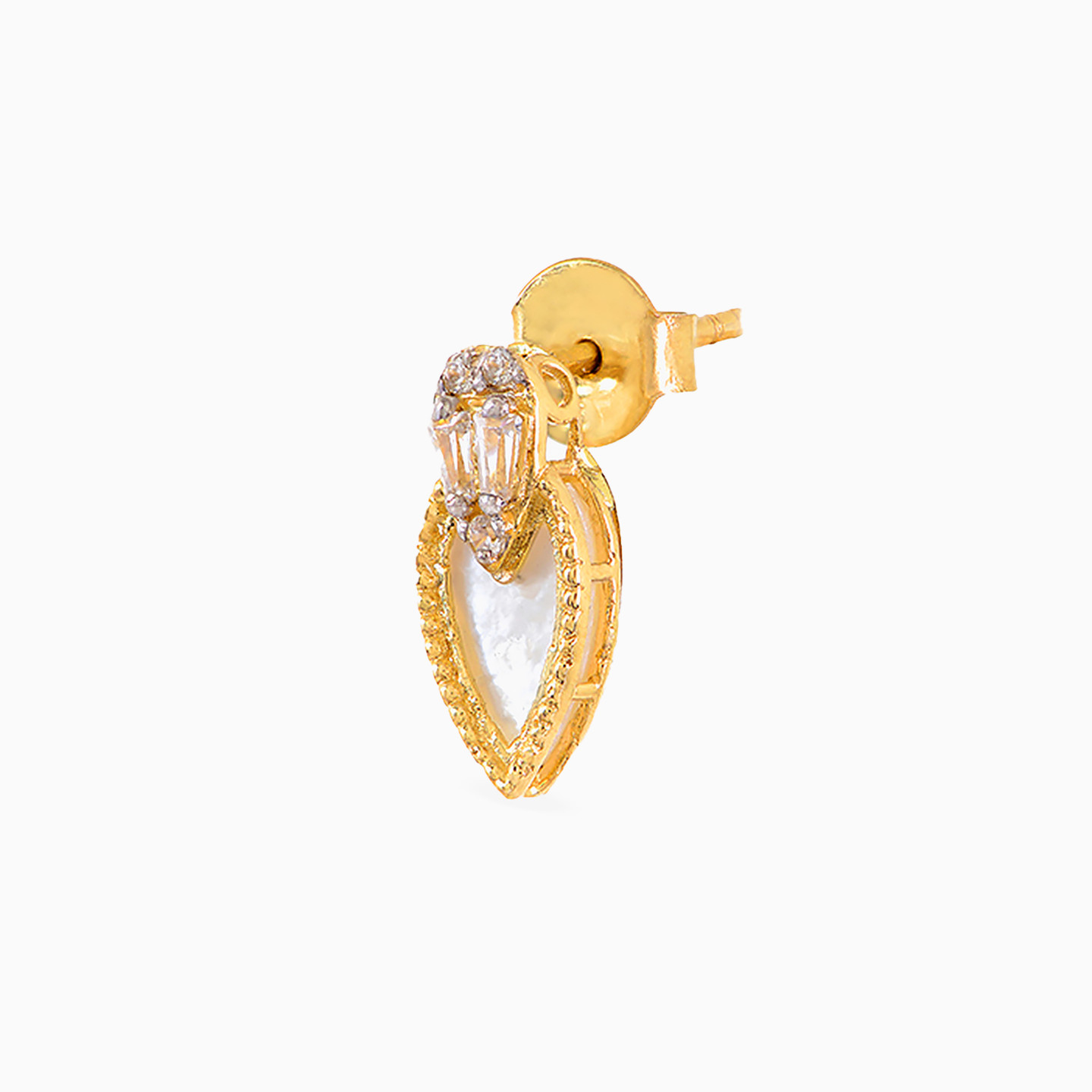 18K Gold Diamond & Colored Stones Stud Earrings - 3