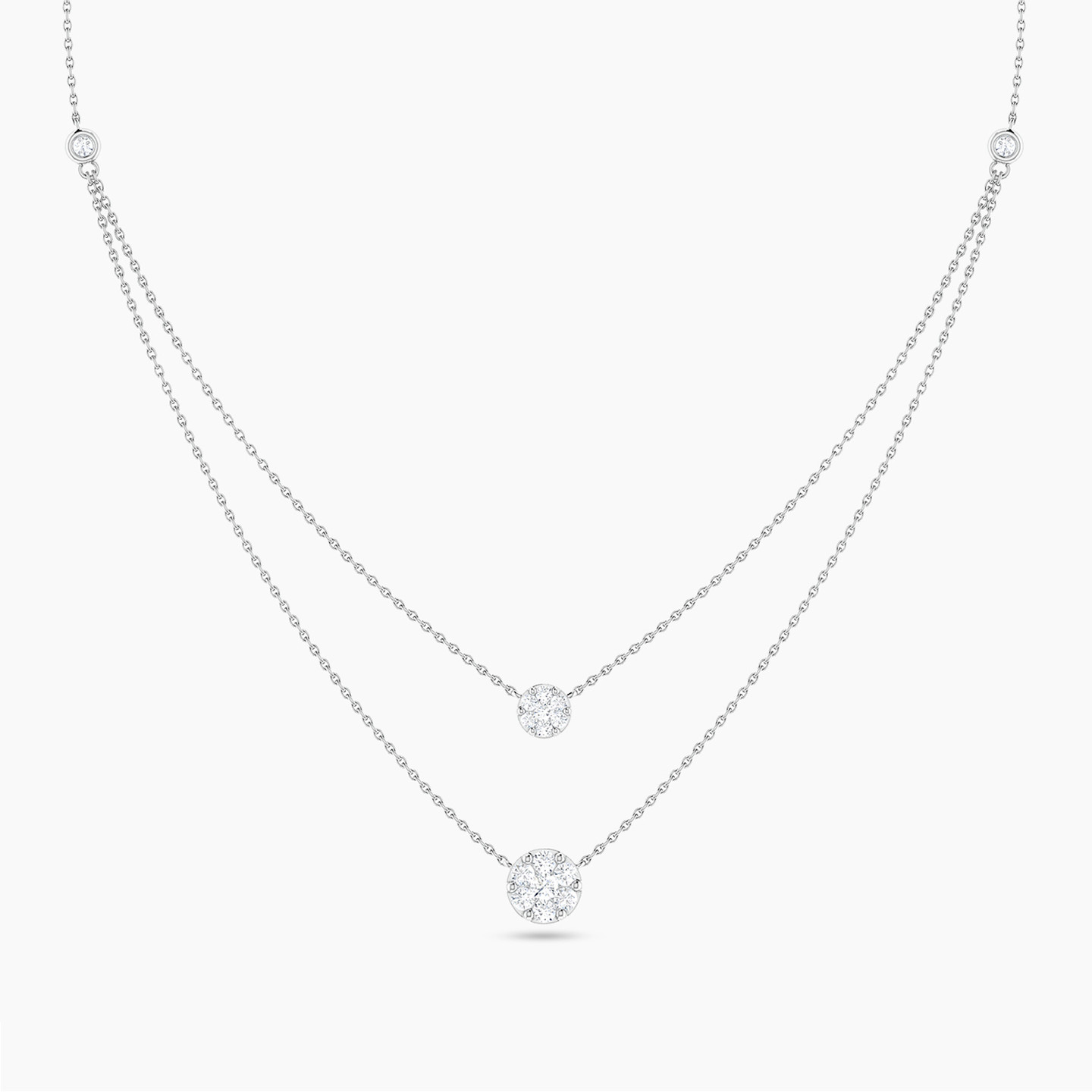 18K Gold Diamond Layered Necklace