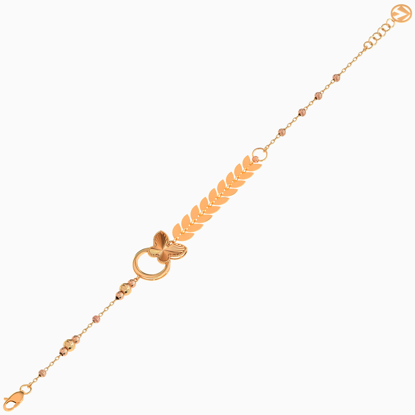 Butterfly Chain Bracelet in 21K Gold - 3 Butterfly Chain Bracelet in 21K Gold - 3