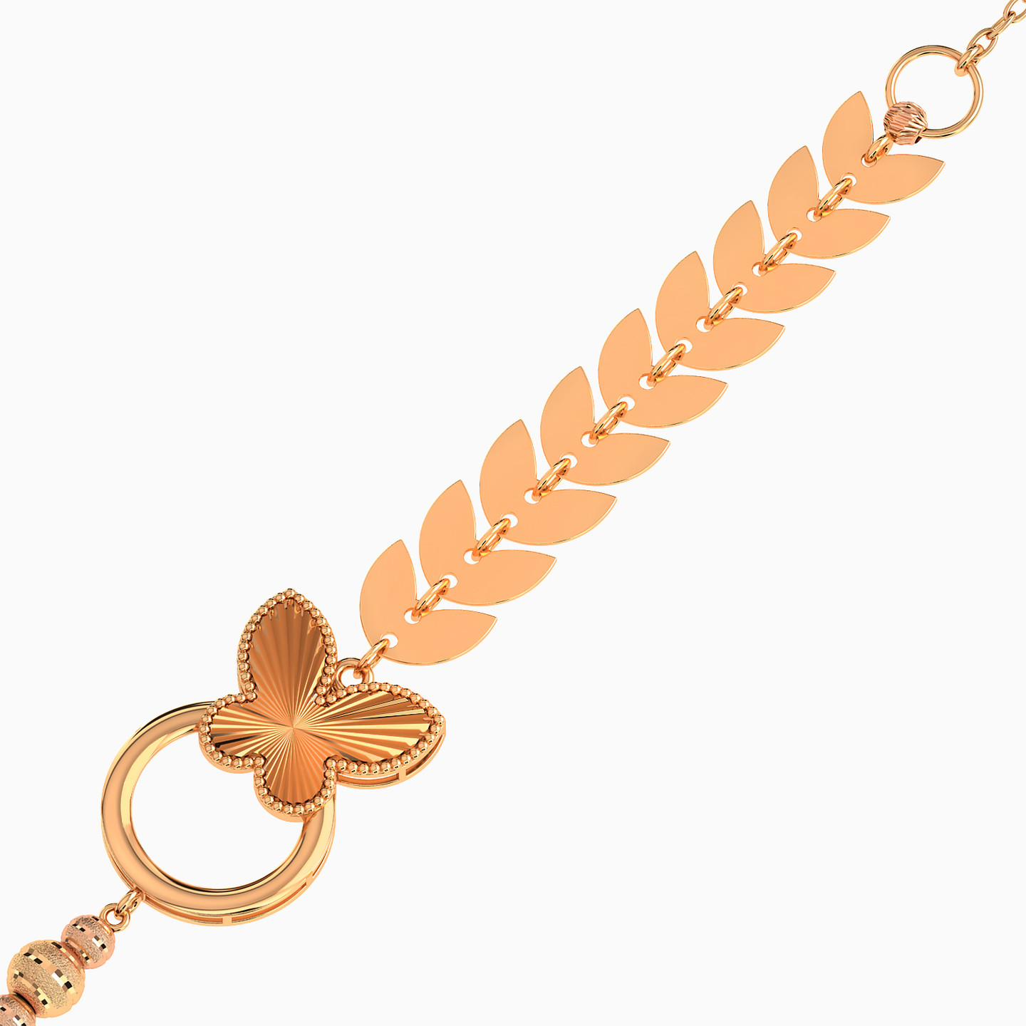 Butterfly Chain Bracelet in 21K Gold - 2 Butterfly Chain Bracelet in 21K Gold - 2