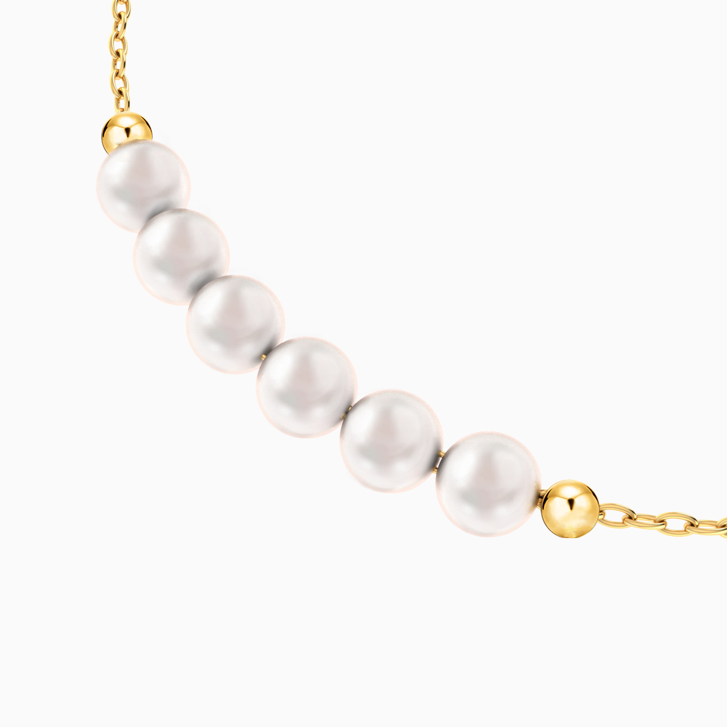 18K Gold Pearls Chain Bracelet - 3