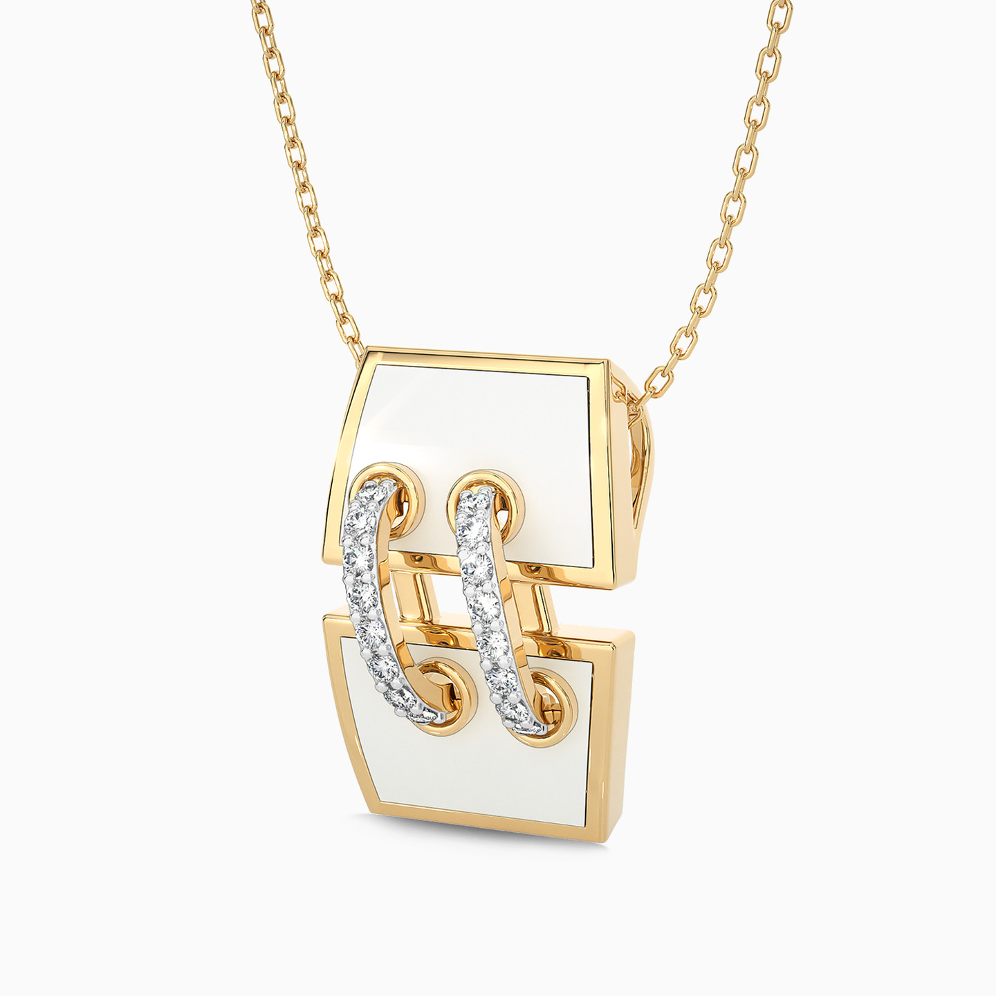 18K Gold Diamond & Enamel Coated Pendant Necklace - 3