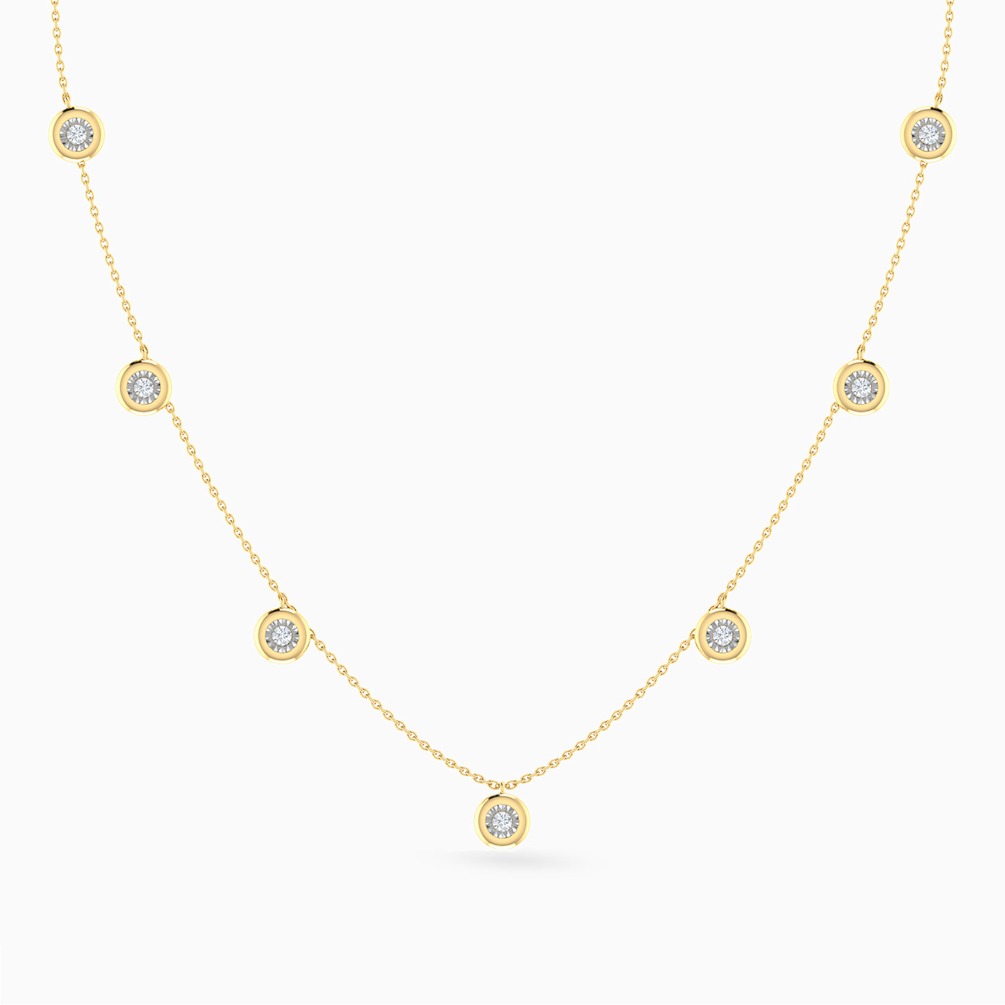 Circle Diamond Chain Necklace in 18K Gold Circle Diamond Chain Necklace in 18K Gold