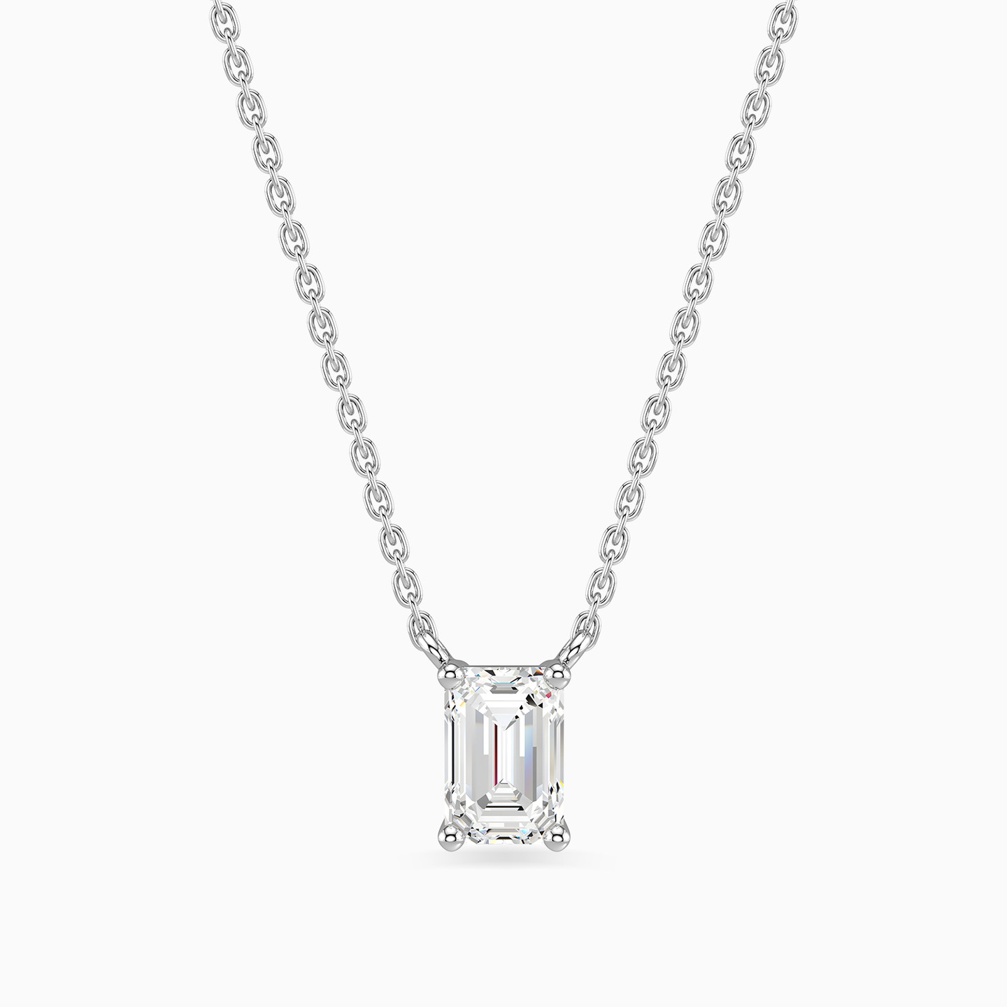 Baguette Lab Grown Diamond Pendant with 18K Gold Chain - 3