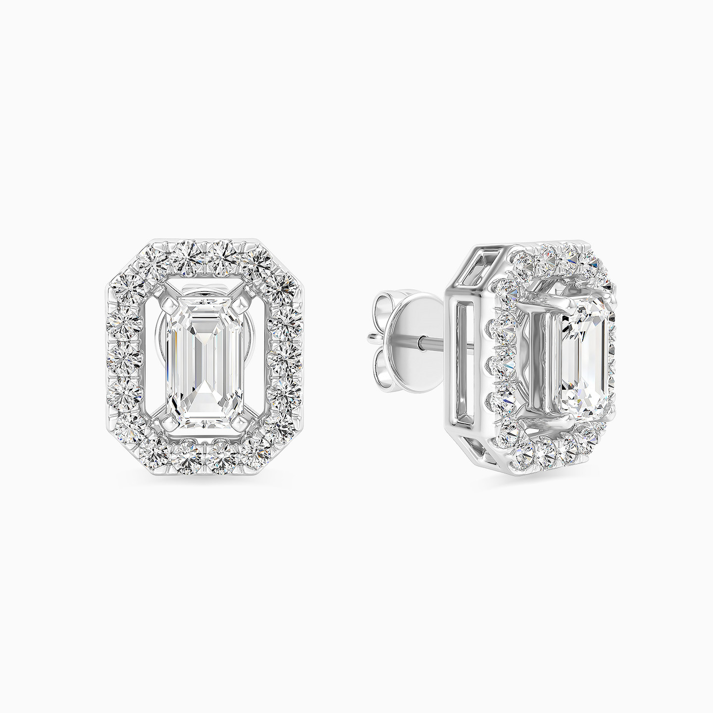 18K Gold Lab Grown Diamond Stud Earrings - 2