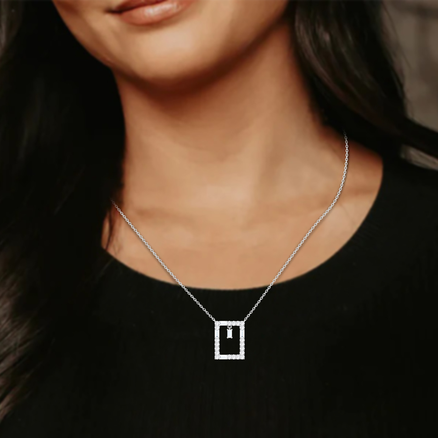 سلسلة ذهب مربعة عيار 18 قيراط مزينة بالألماس - 2 سلسلة ذهب مربعة عيار 18 قيراط مزينة بالألماس - 2