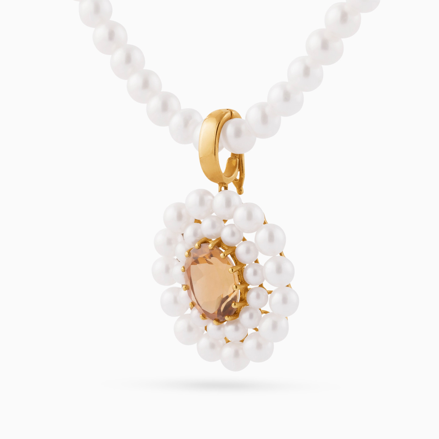 Flower Orange Stone Necklace in 18K Gold Flower Orange Stone Necklace in 18K Gold