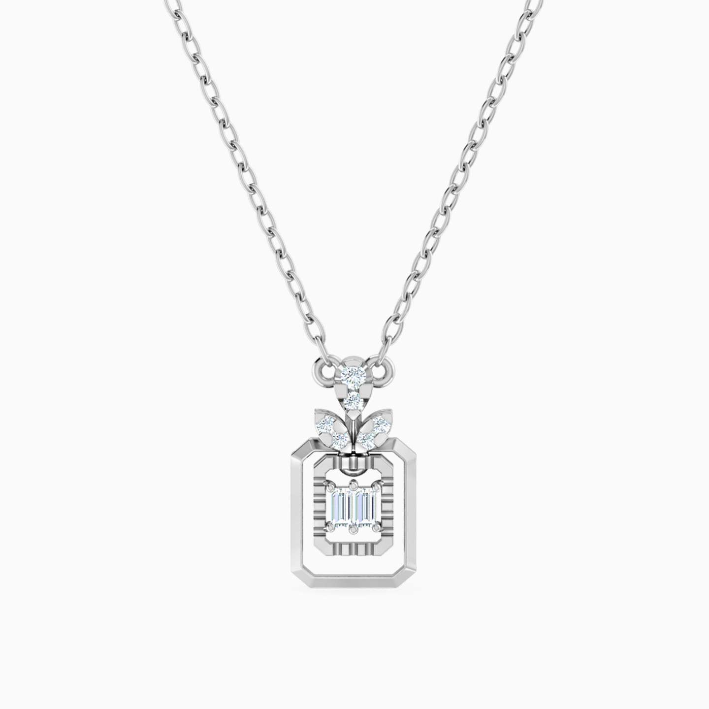 Rectangle Diamond Necklace in 18K Gold Rectangle Diamond Necklace in 18K Gold