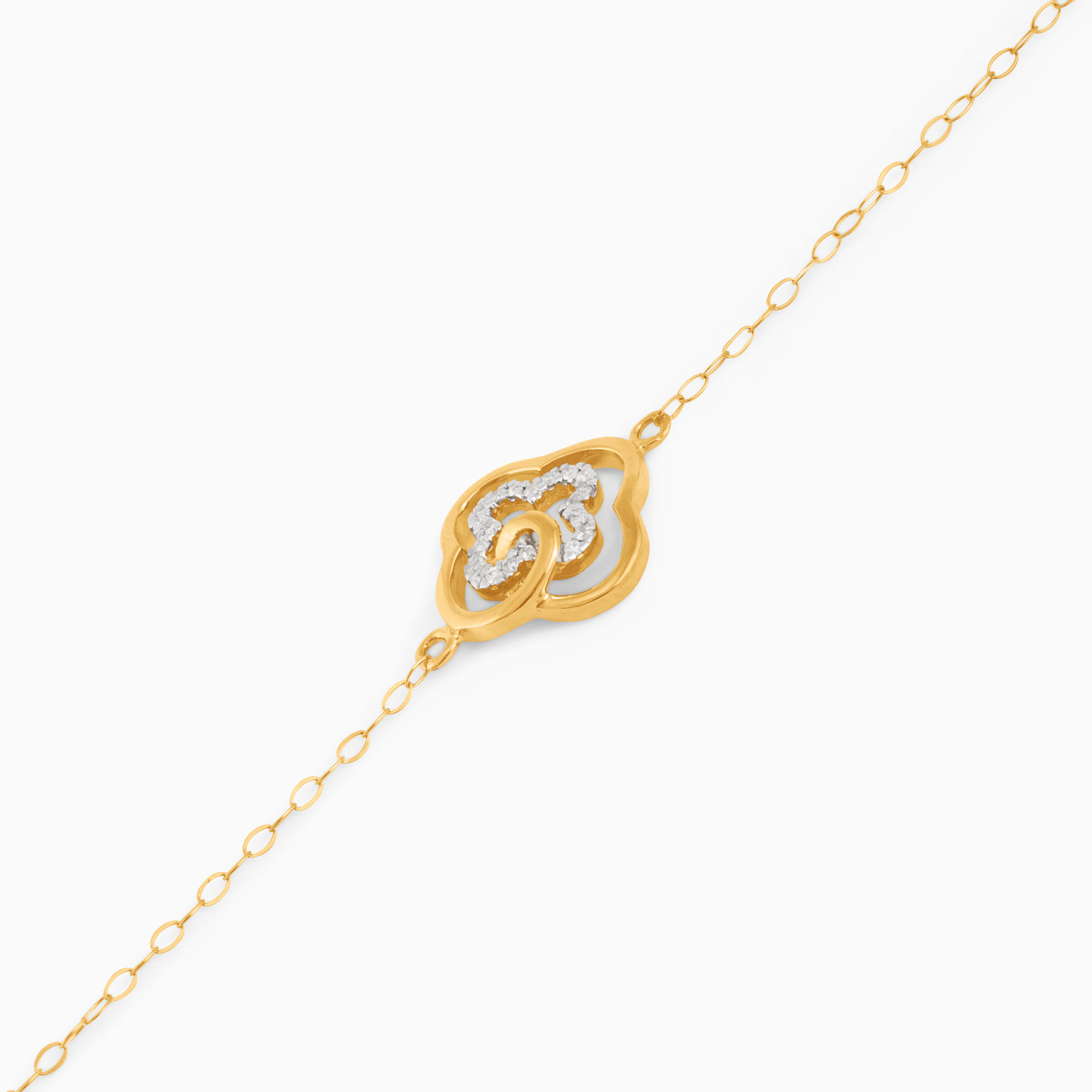 Clover Diamond Chain Bracelet in 18K Gold - 4 Clover Diamond Chain Bracelet in 18K Gold - 4
