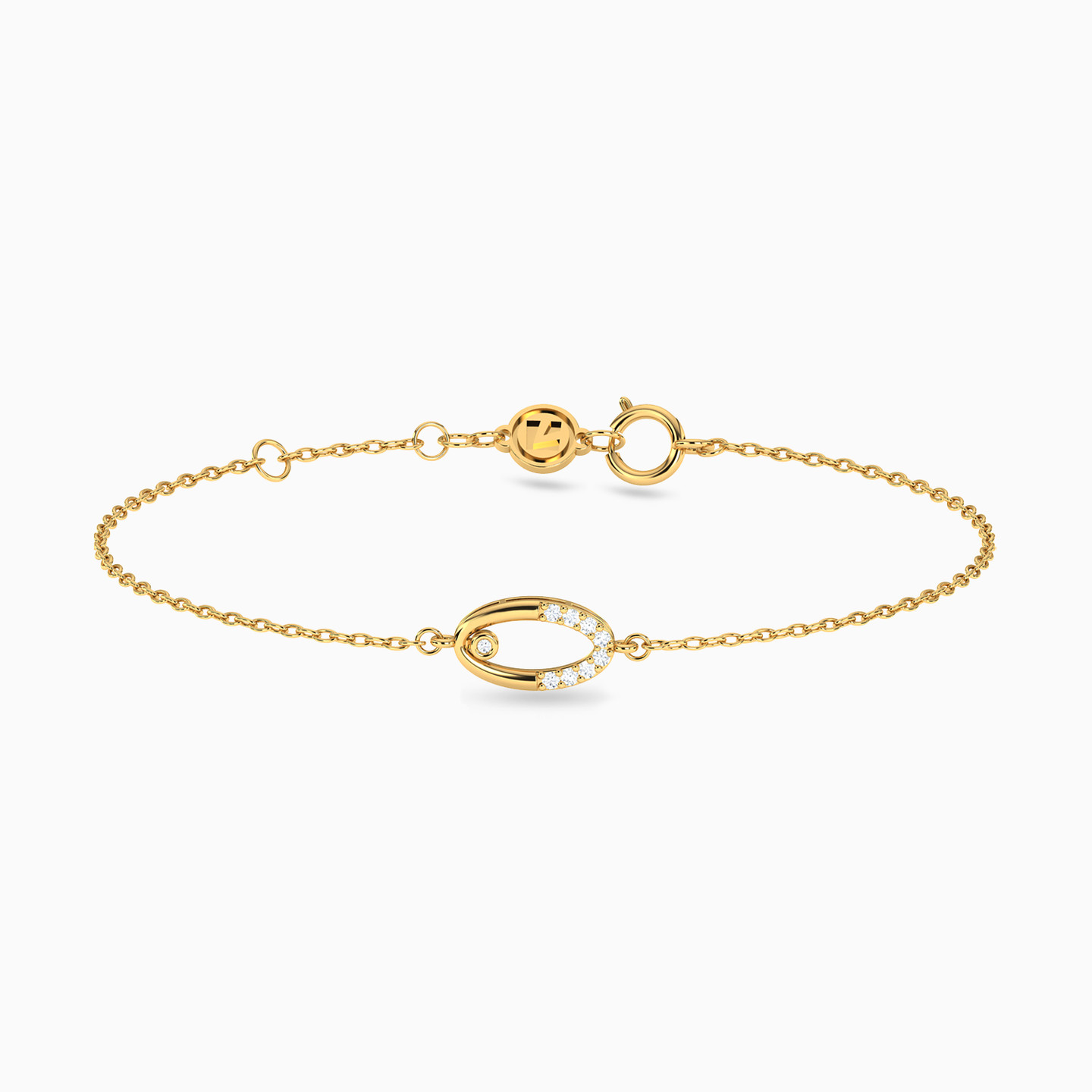 Oval Diamond Chain Bracelet in 18K Gold