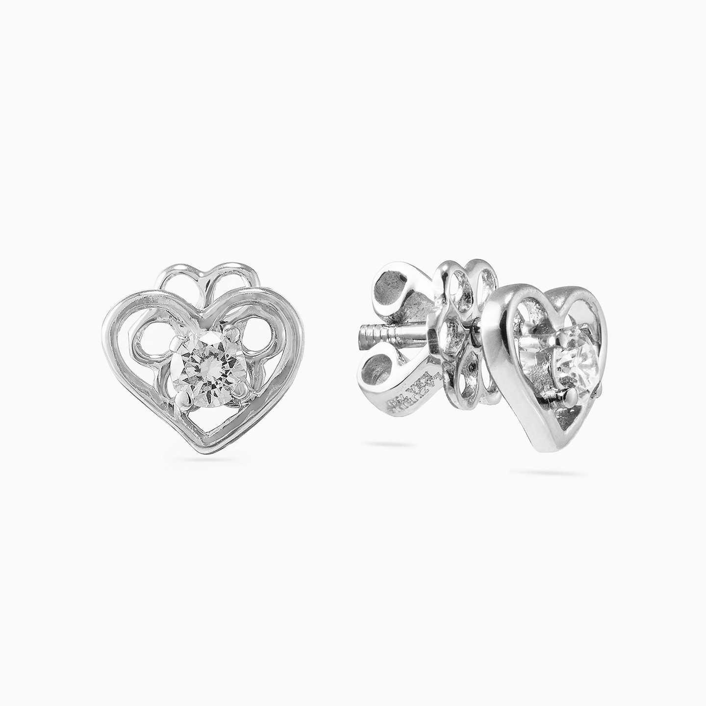 Kids 18K Gold Diamond Stud Earrings - 2