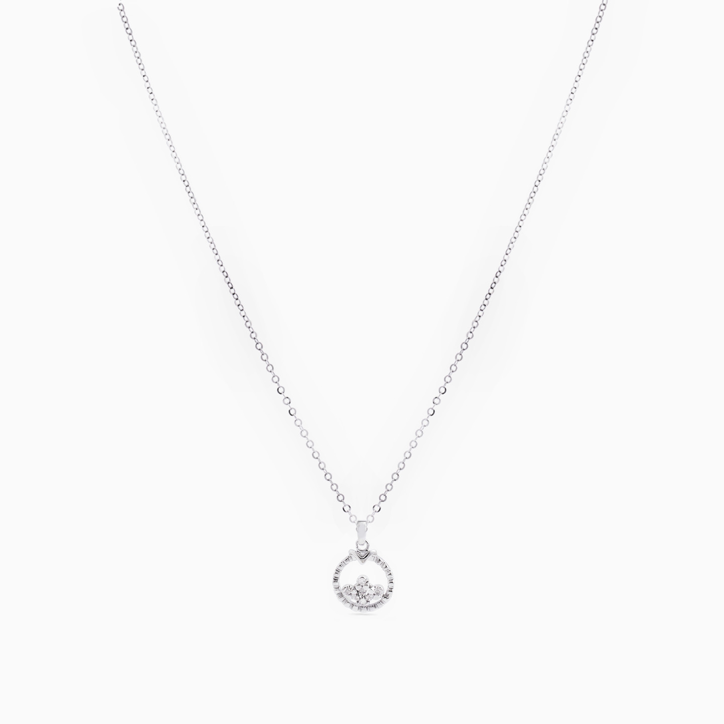 Circle Diamond Necklace in 18K Gold - 3 Circle Diamond Necklace in 18K Gold - 3