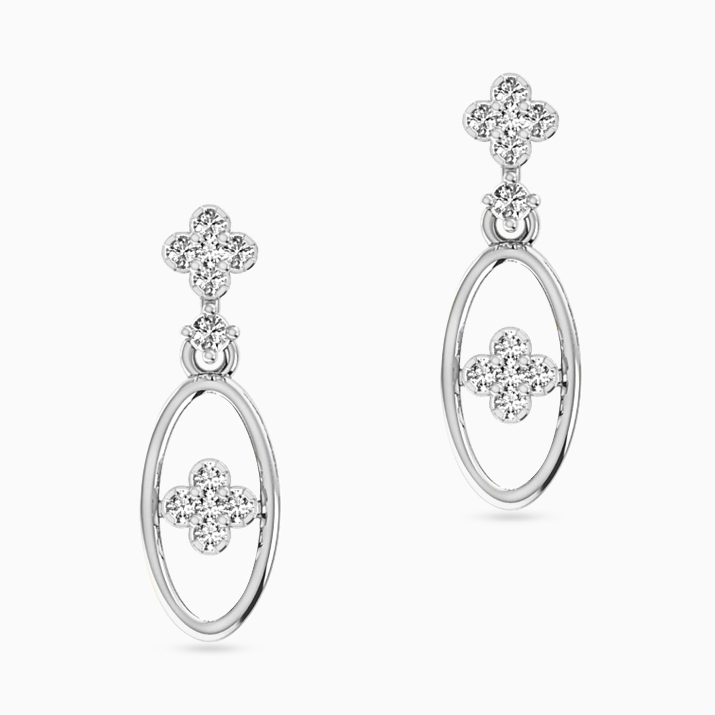 18K Gold Diamond Drop Earrings