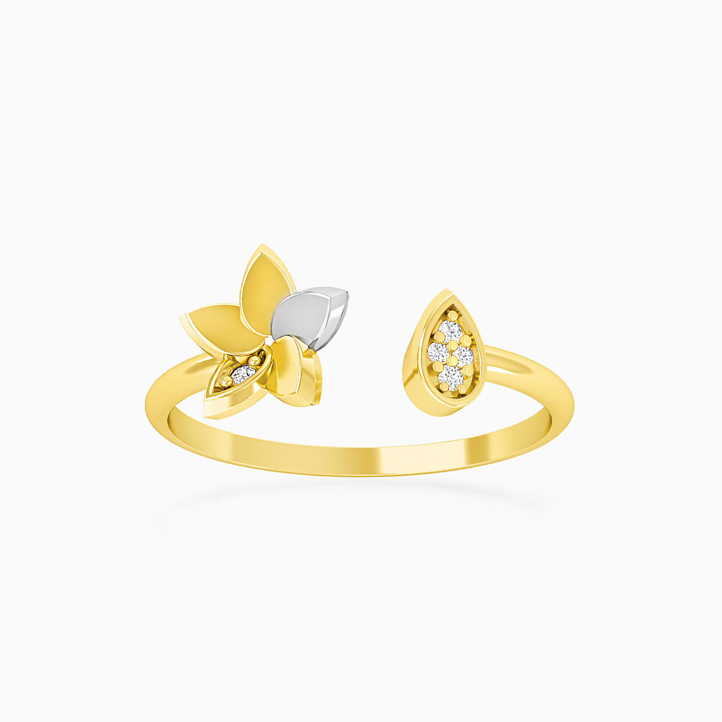 Flower Diamonds Two headed Ring in 18K Gold Flower Diamonds Two headed Ring in 18K Gold