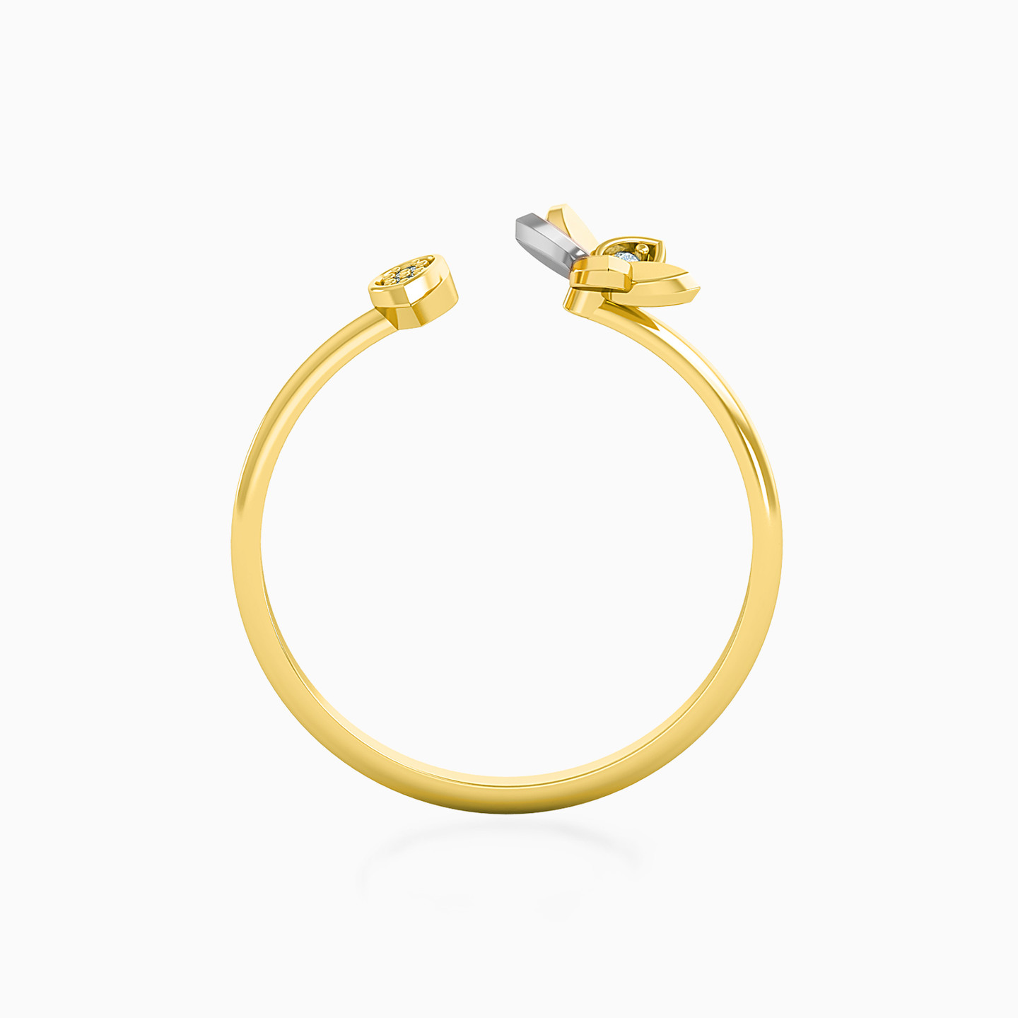 Flower Diamonds Two headed Ring in 18K Gold - 3 Flower Diamonds Two headed Ring in 18K Gold - 3