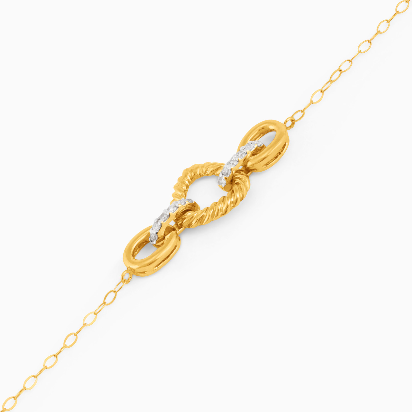 18K Gold Diamond Chain Bracelet - 3