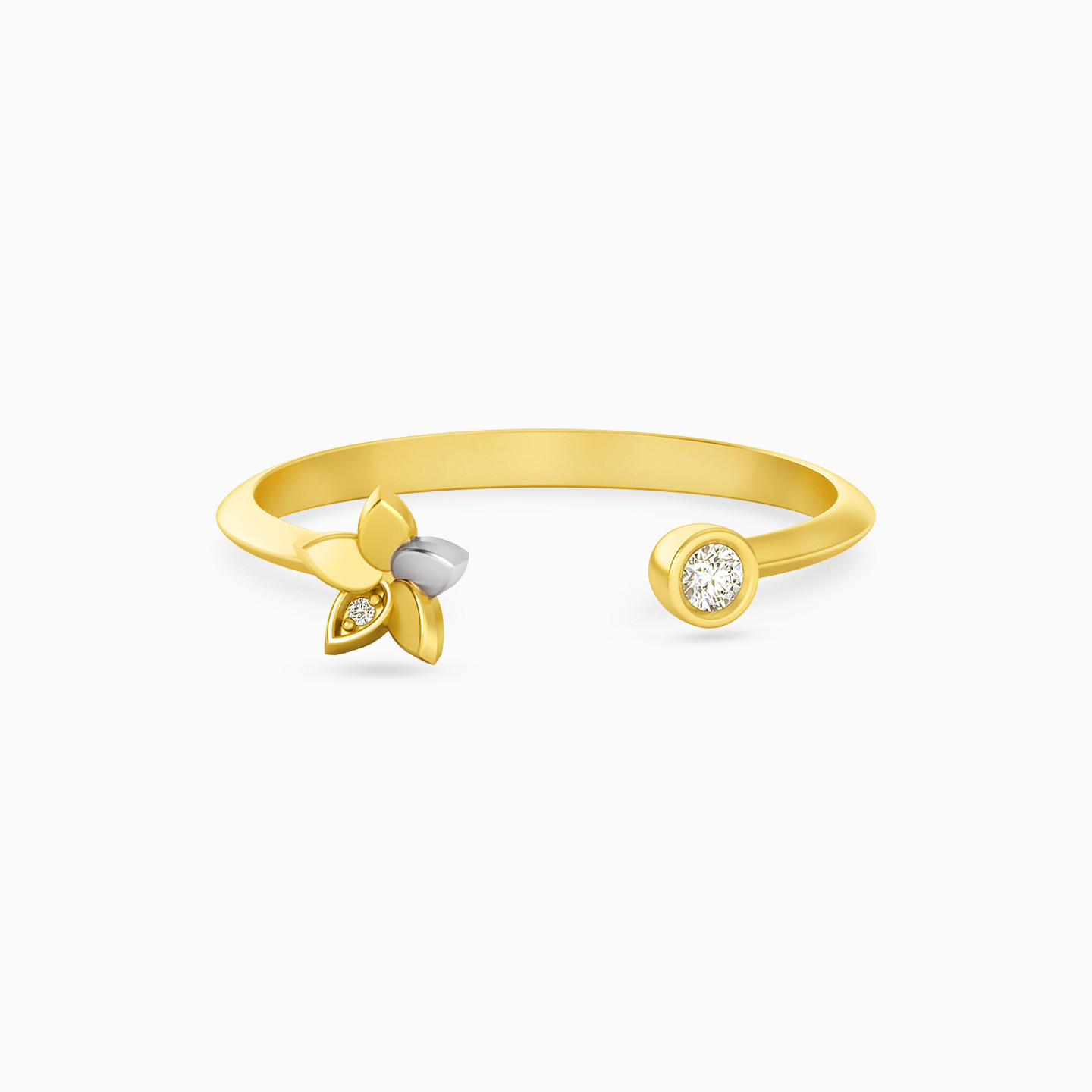 Flower Diamonds Two-headed Ring in 18K Gold Flower Diamonds Two-headed Ring in 18K Gold
