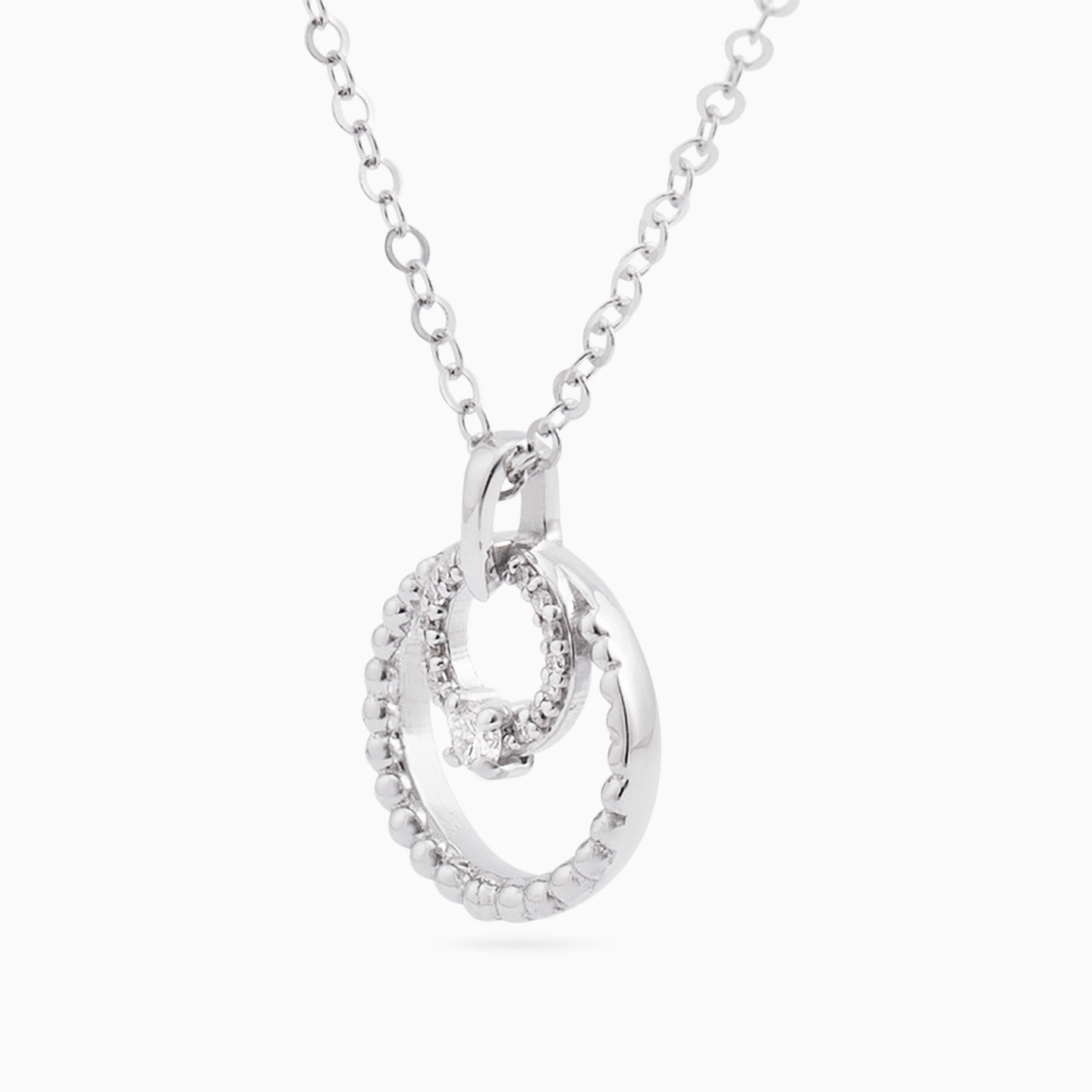 Circle Diamond Necklace in 18K Gold - 2 Circle Diamond Necklace in 18K Gold - 2