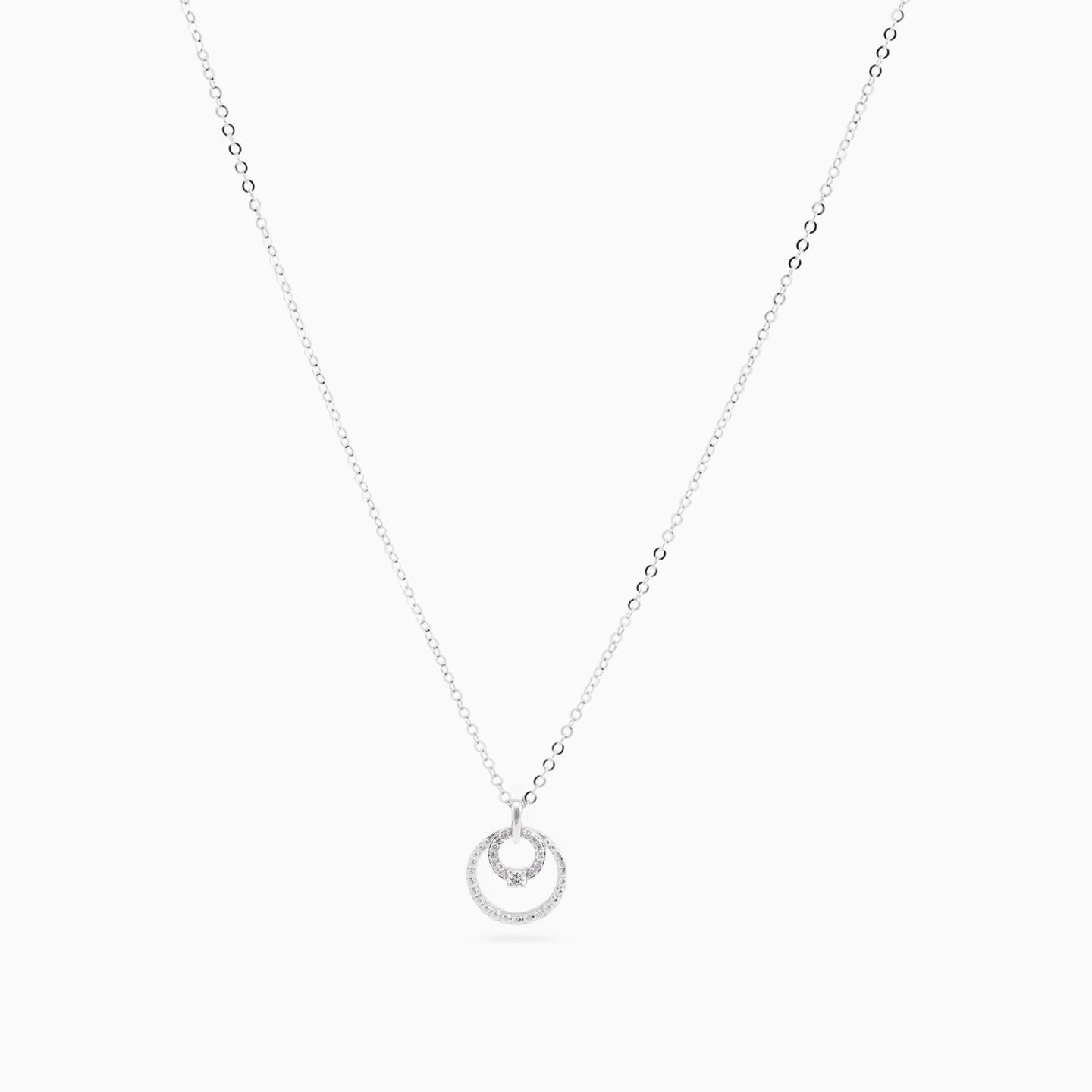 Circle Diamond Necklace in 18K Gold - 3 Circle Diamond Necklace in 18K Gold - 3