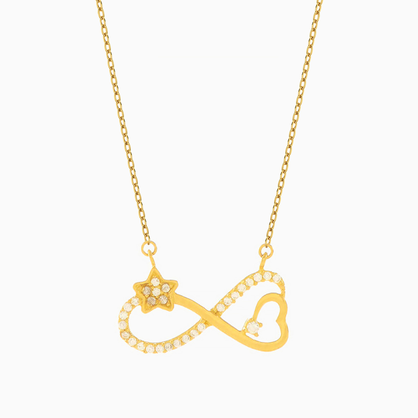 18K Gold Cubic Zirconia Pendant Necklace