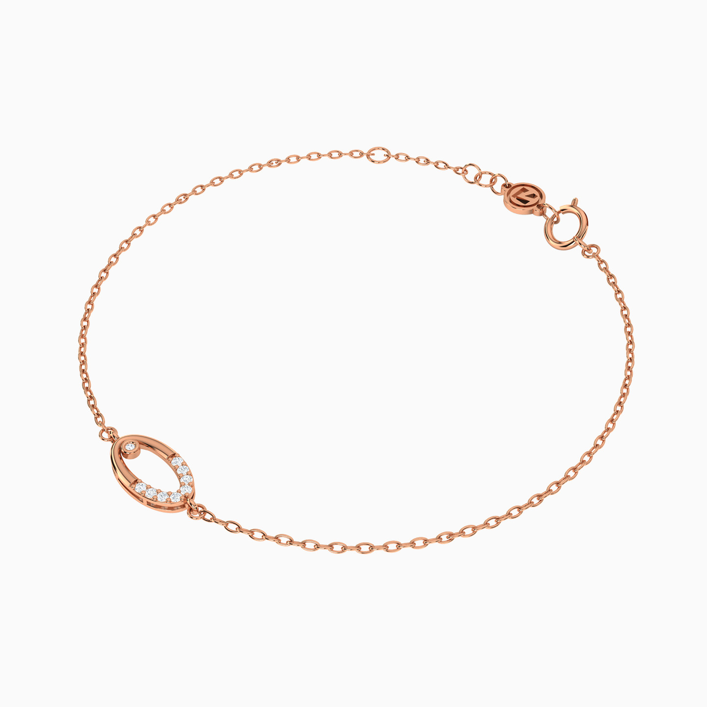 Oval Diamond Chain Bracelet in 18K Gold - 2