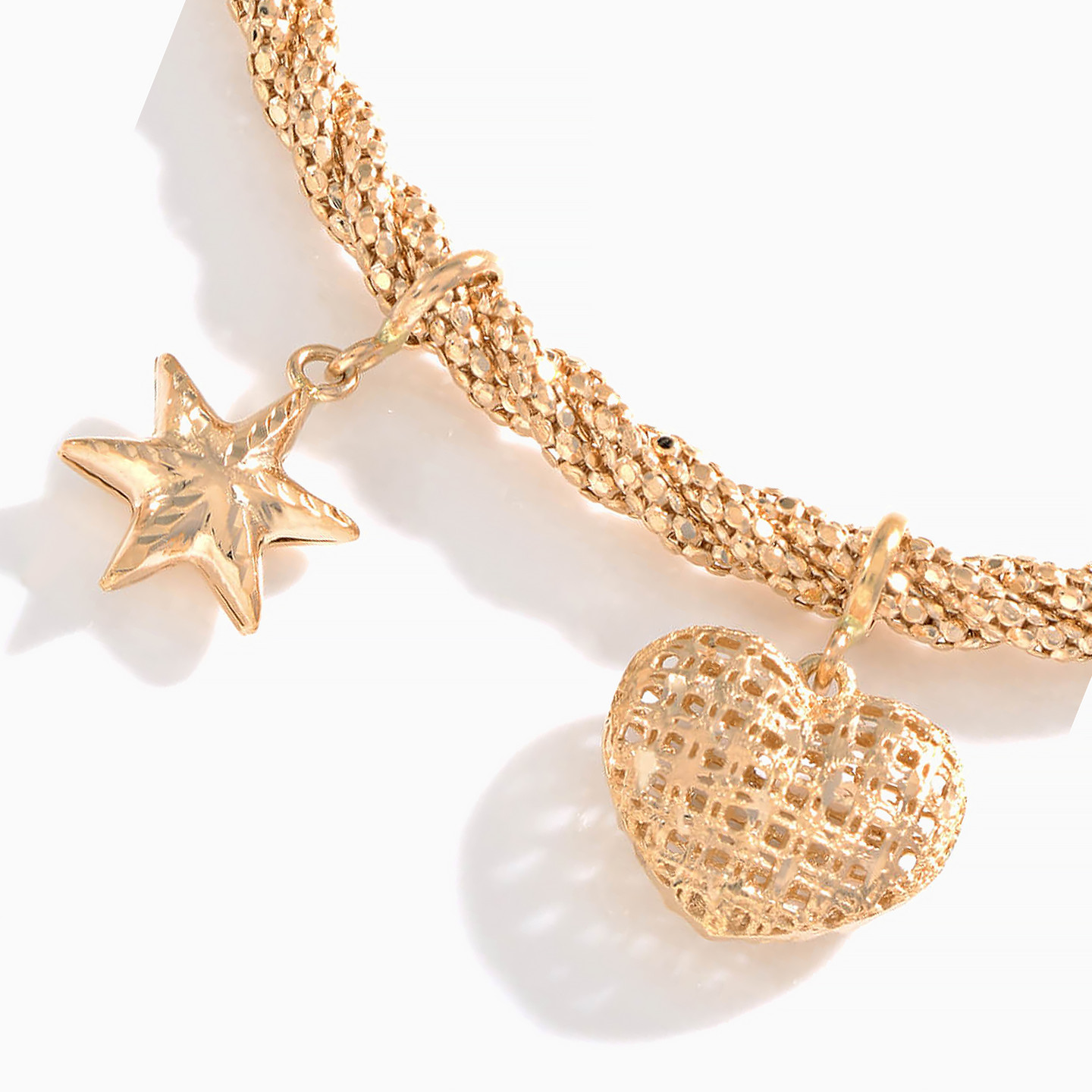 أسورة بسلسلة ذهب قلب عيار 21 قيراط - 2 أسورة بسلسلة ذهب قلب عيار 21 قيراط - 2