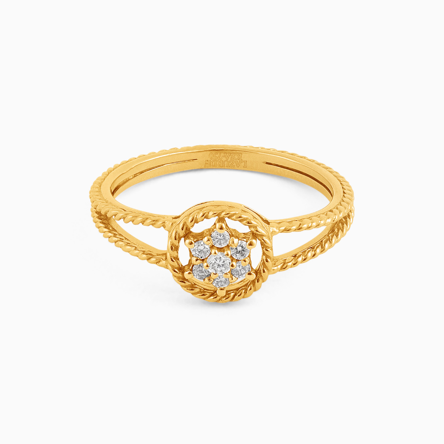 Circle Diamond Ring in 18K Gold - 2 Circle Diamond Ring in 18K Gold - 2