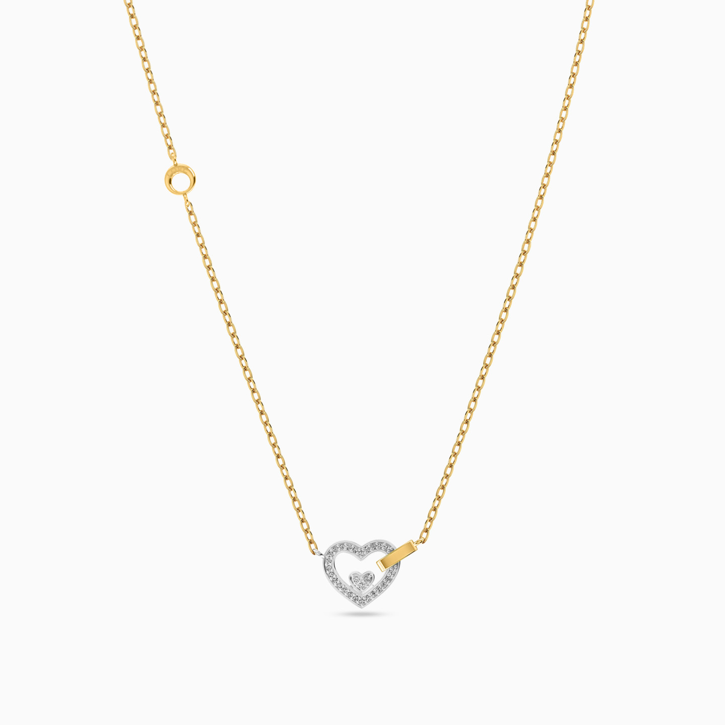 Heart Diamond Necklace in 18K Gold - 2 Heart Diamond Necklace in 18K Gold - 2