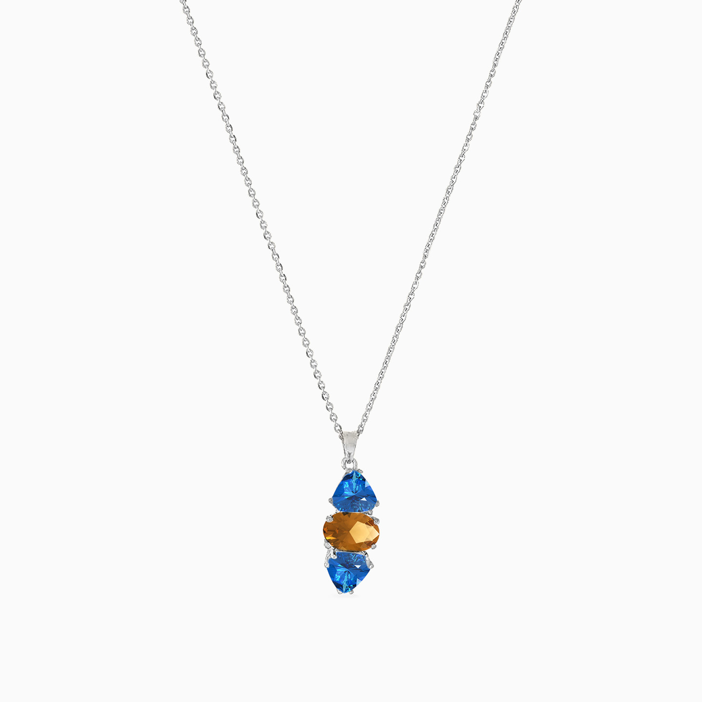  Multi-shaped Colored Stones Pendant Necklace in 18K Gold - 2