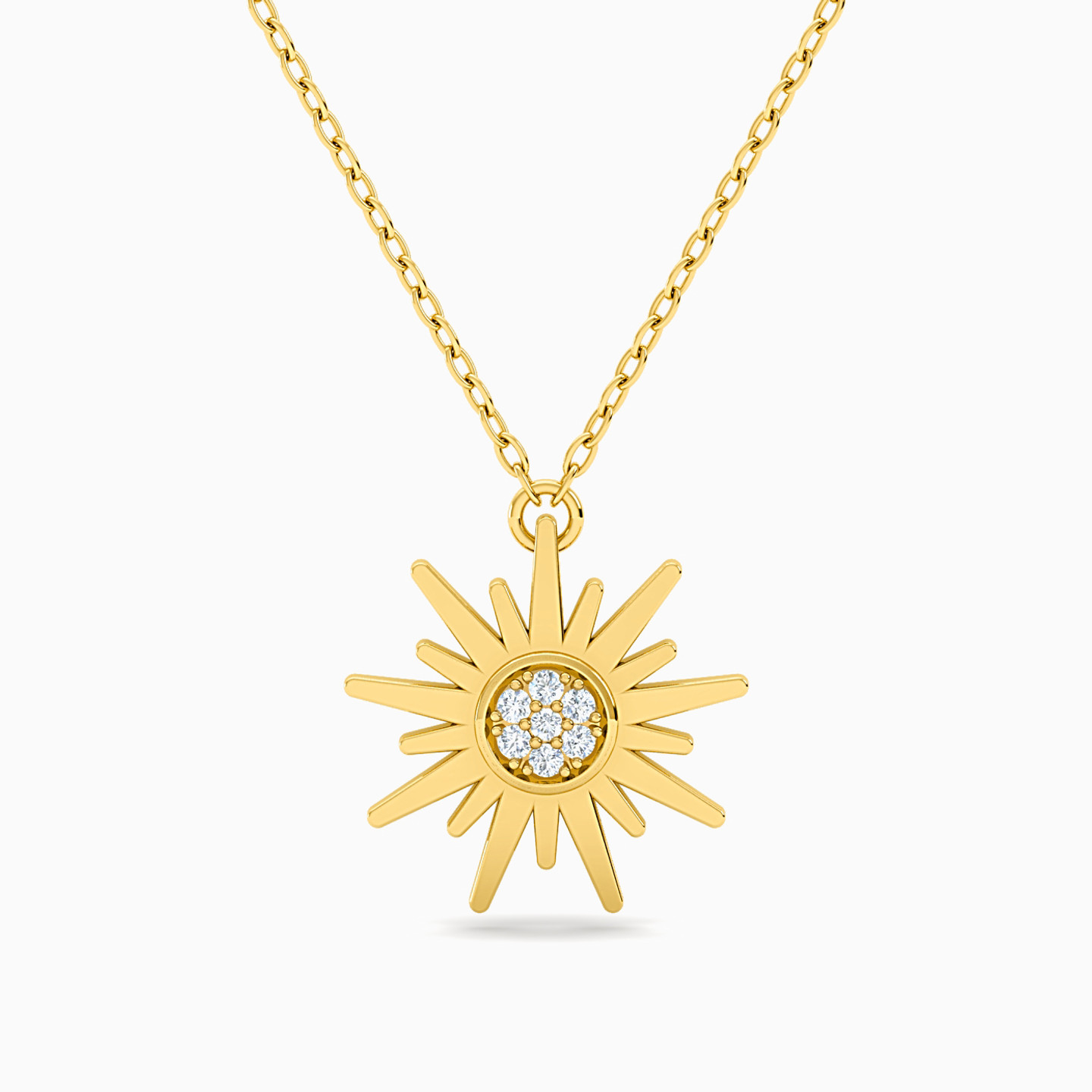 Sun Diamond Necklace in 18K Gold Sun Diamond Necklace in 18K Gold