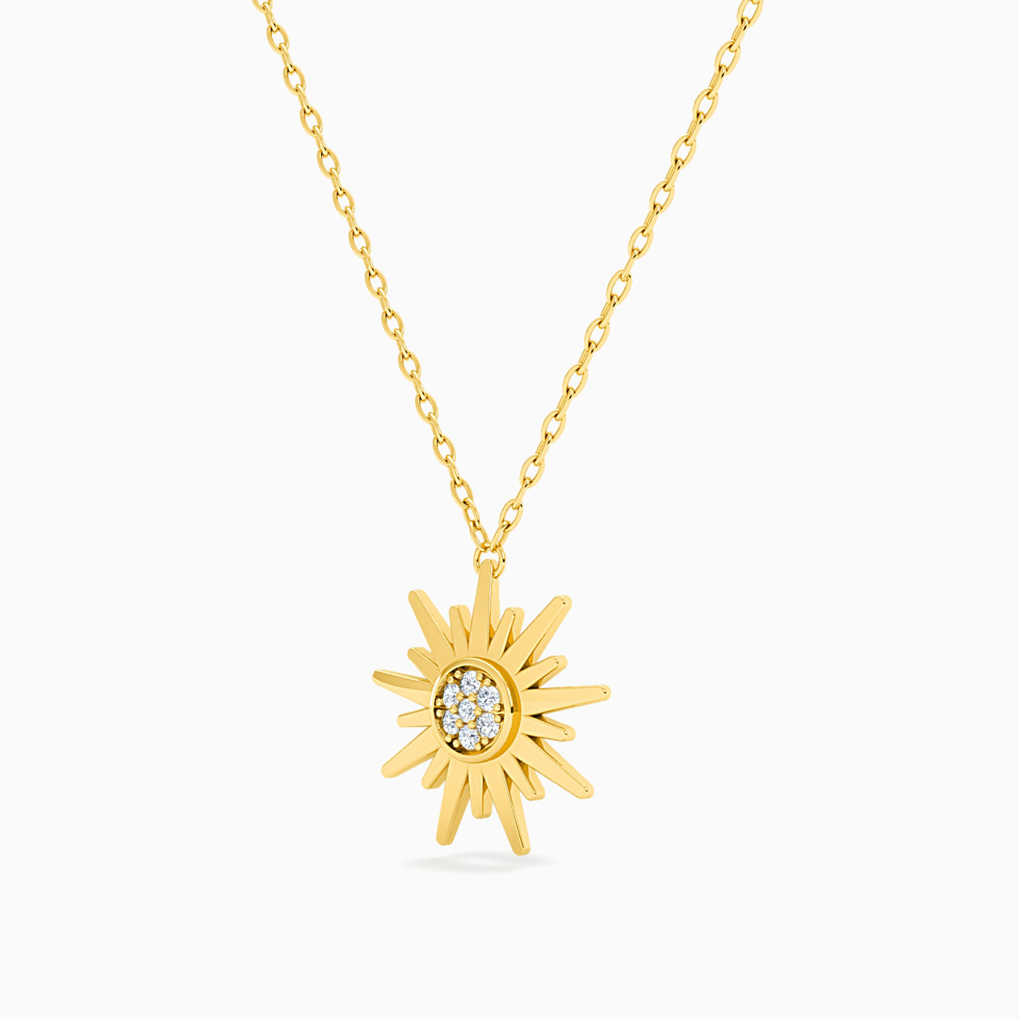 Sun Diamond Necklace in 18K Gold - 2 Sun Diamond Necklace in 18K Gold - 2