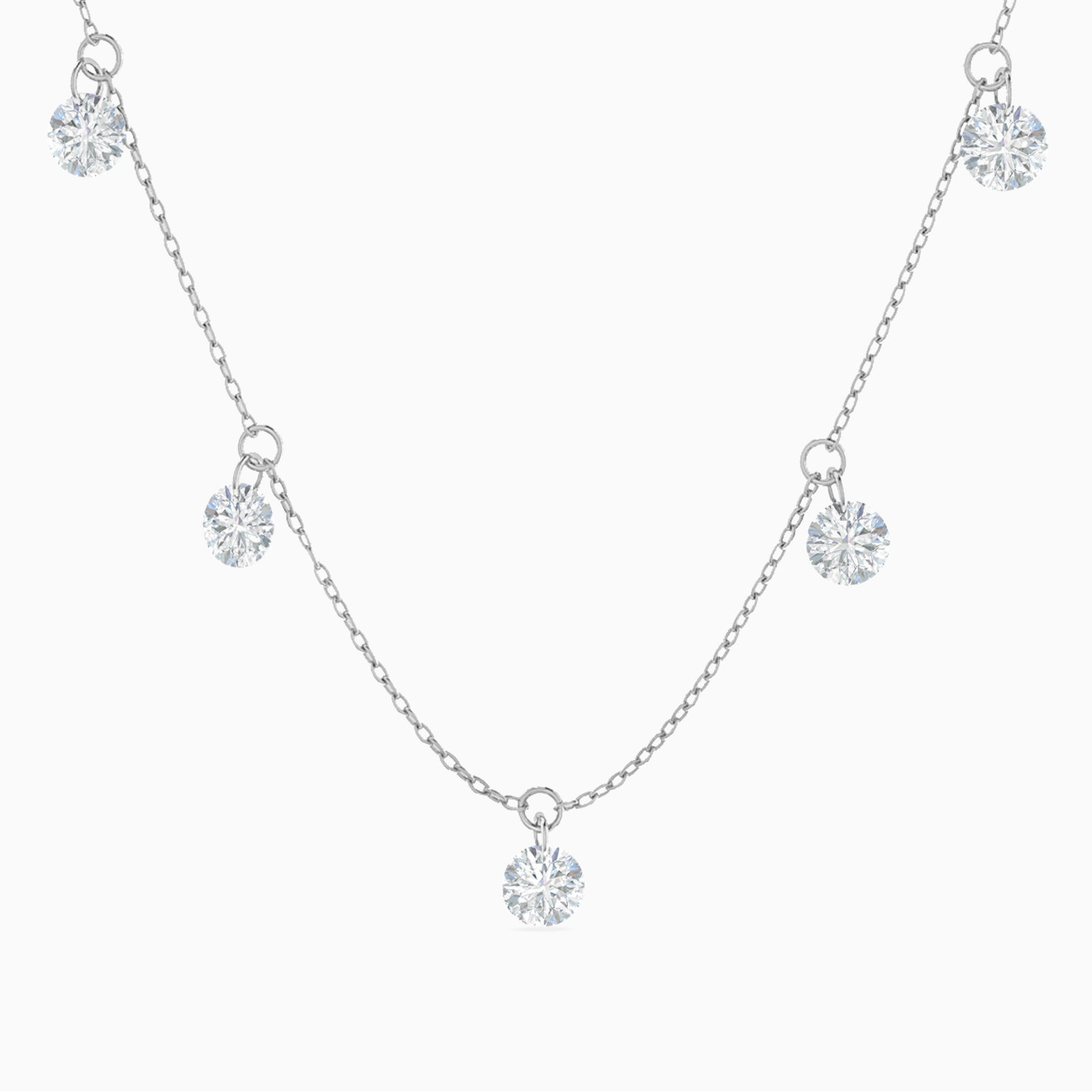 Flower Cubic Zirconia Charms Necklace in 18K Gold Flower Cubic Zirconia Charms Necklace in 18K Gold