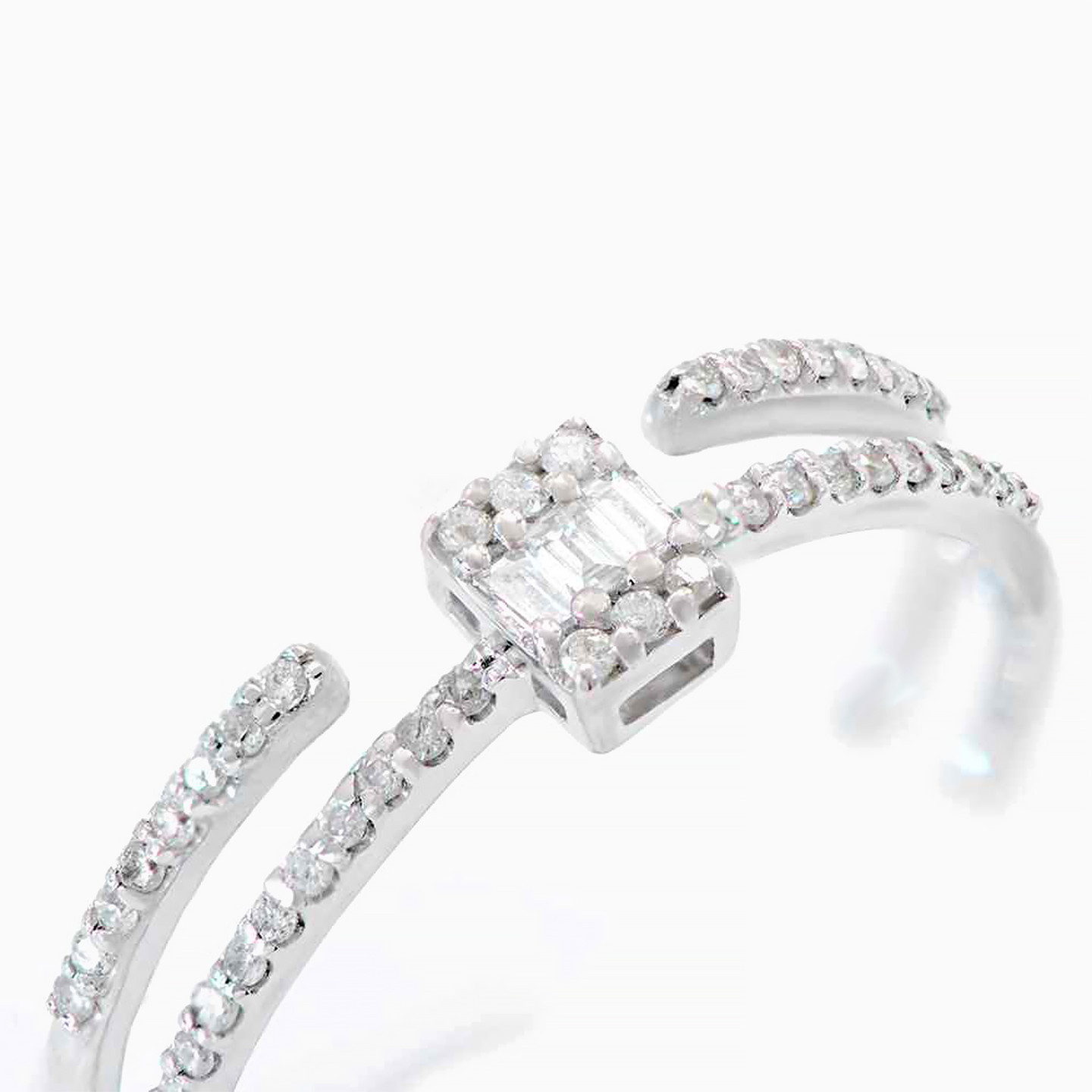 Layered Diamond Ring in 18K Gold - 3 Layered Diamond Ring in 18K Gold - 3