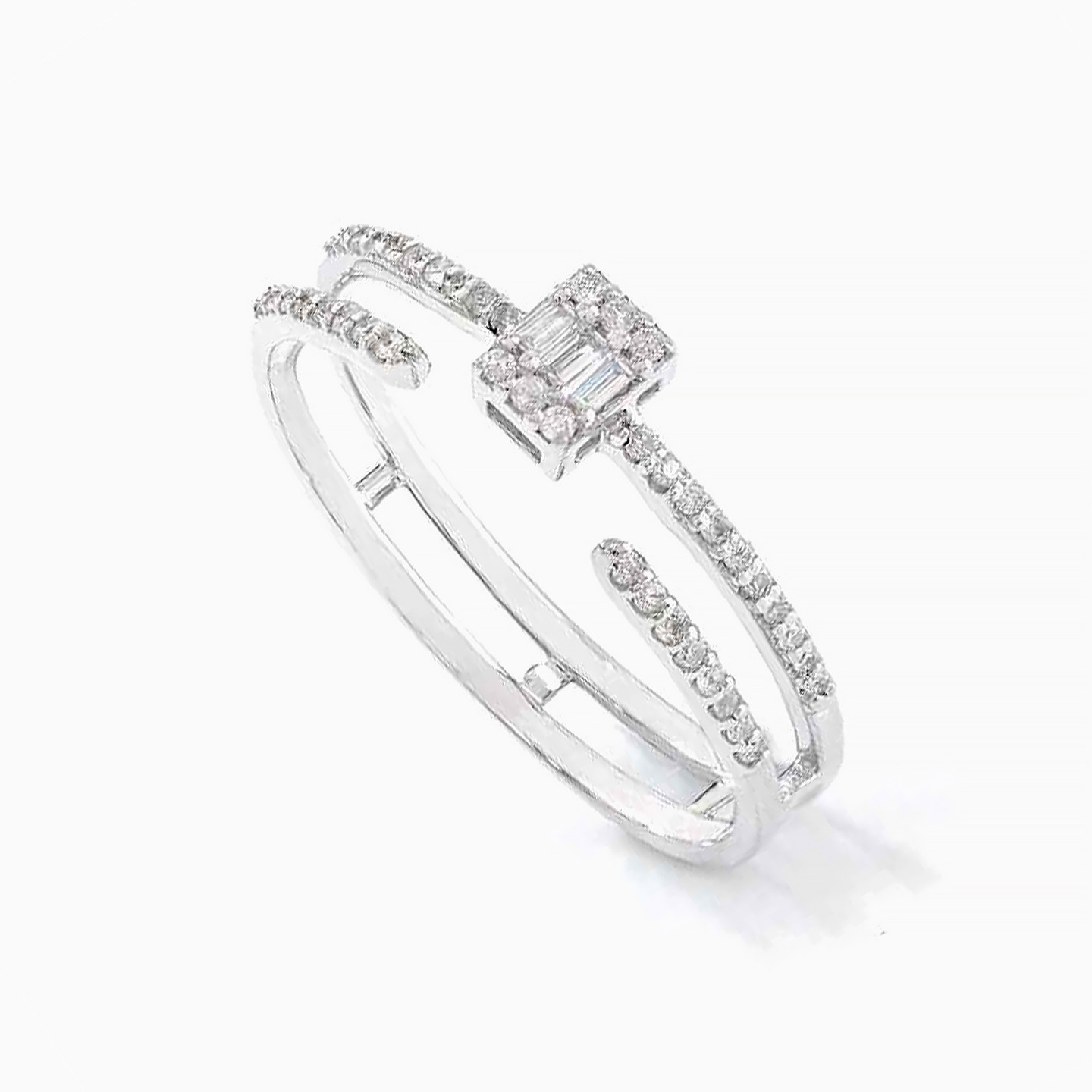 Layered Diamond Ring in 18K Gold - 2 Layered Diamond Ring in 18K Gold - 2