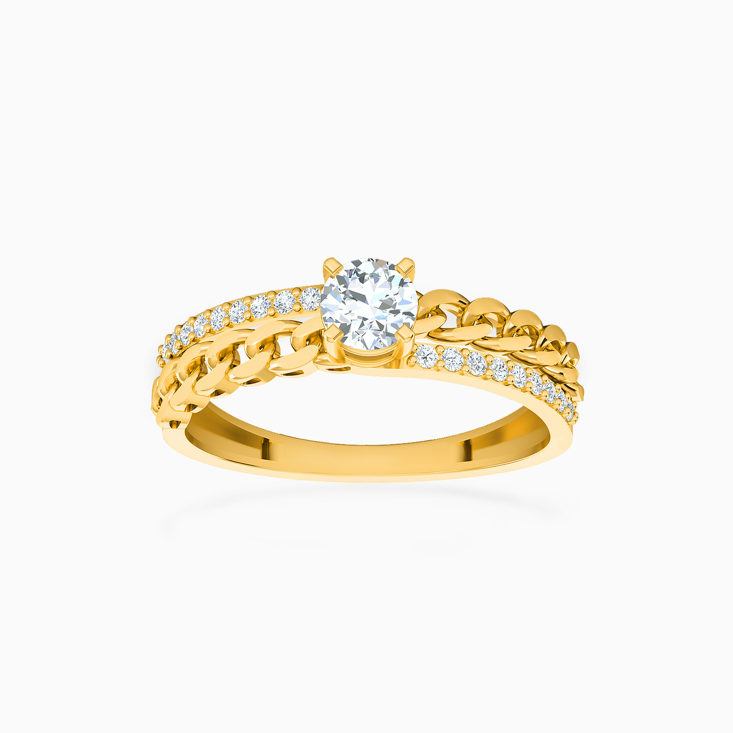 21K Gold Cubic Zirconia Statement Ring