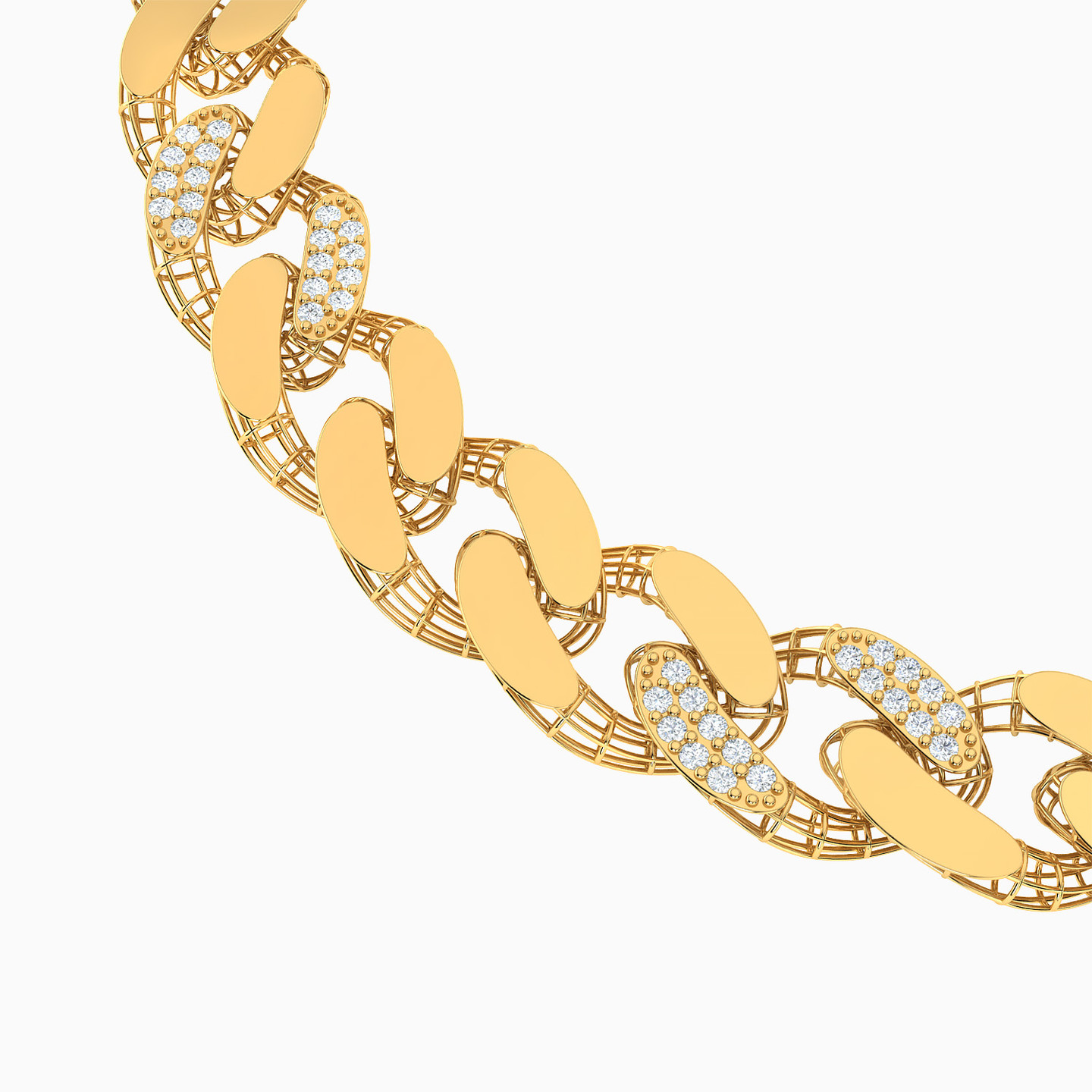 21K Gold Cubic Zirconia Chain Bracelet - 3