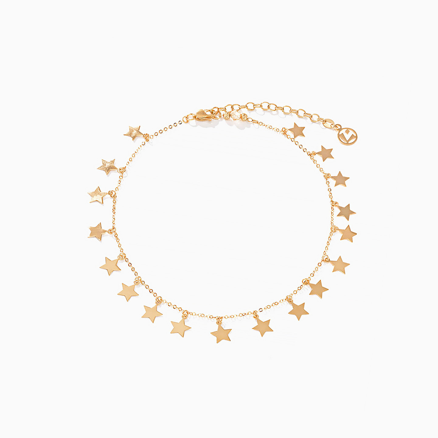 Star Chain Anklet in 21K Gold