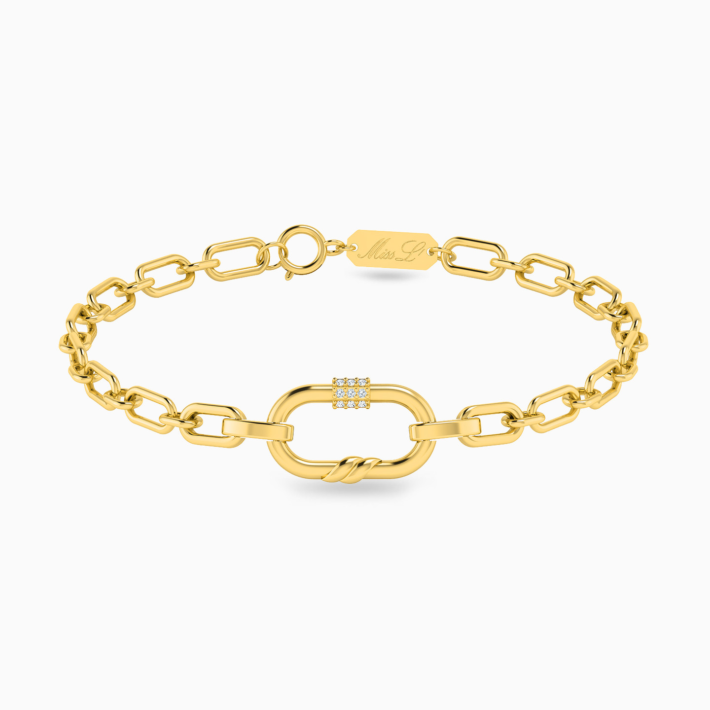 Links Diamonds Chain Bracelet in 18K Gold