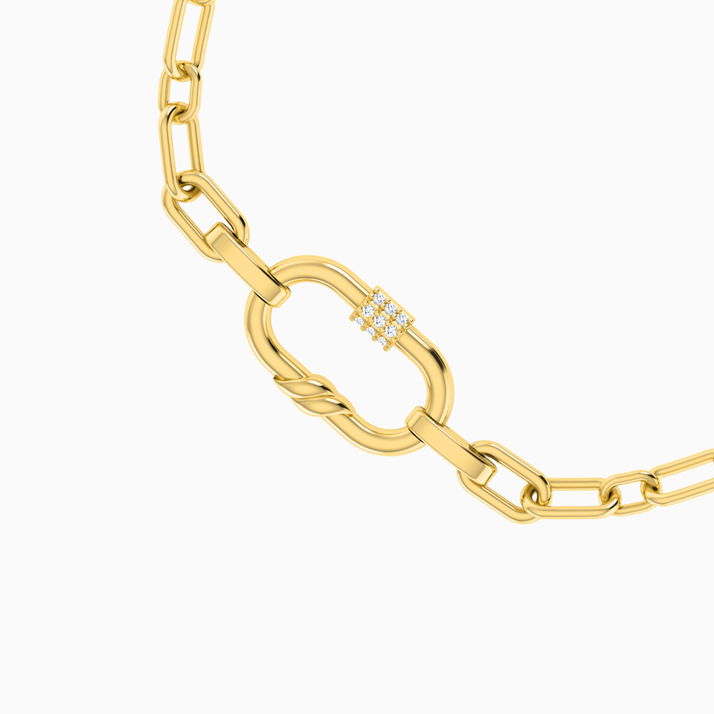 Links Diamonds Chain Bracelet in 18K Gold - 3