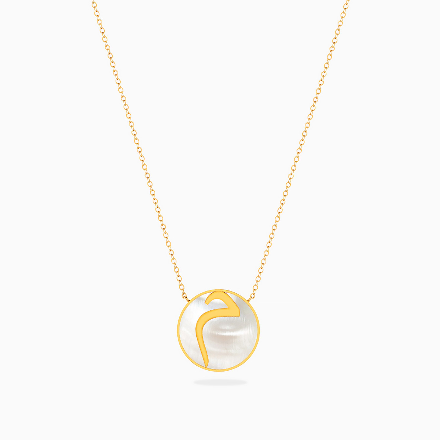 Letter Meem Pearls Pendant with 18K Gold Chain - 2