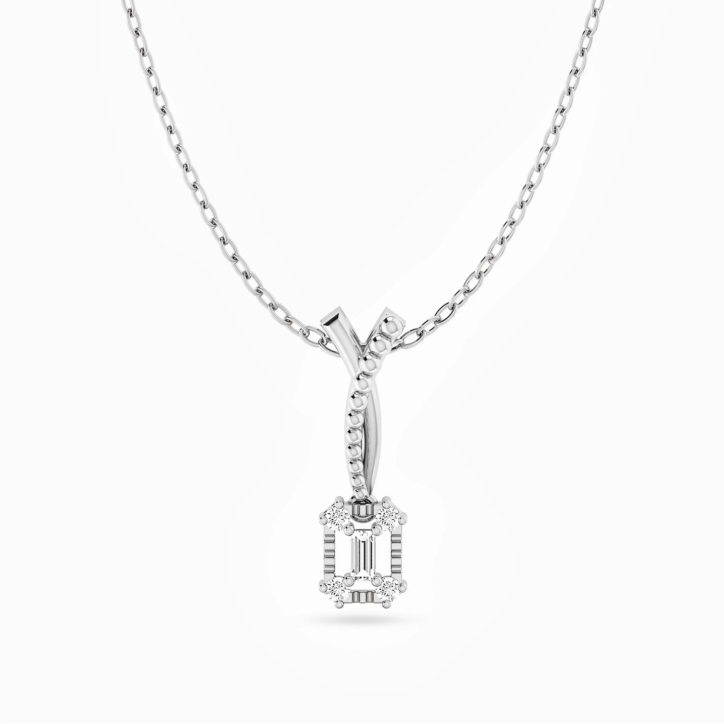 Square Diamond Necklace in 18K Gold Square Diamond Necklace in 18K Gold