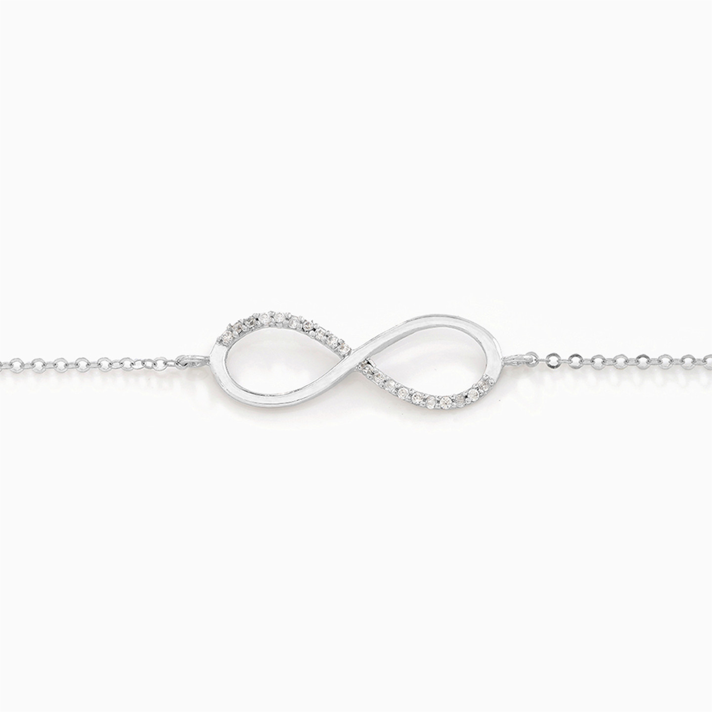 Infinity Cubic Zirconia Chain Bracelet in 18K Gold - 2 Infinity Cubic Zirconia Chain Bracelet in 18K Gold - 2