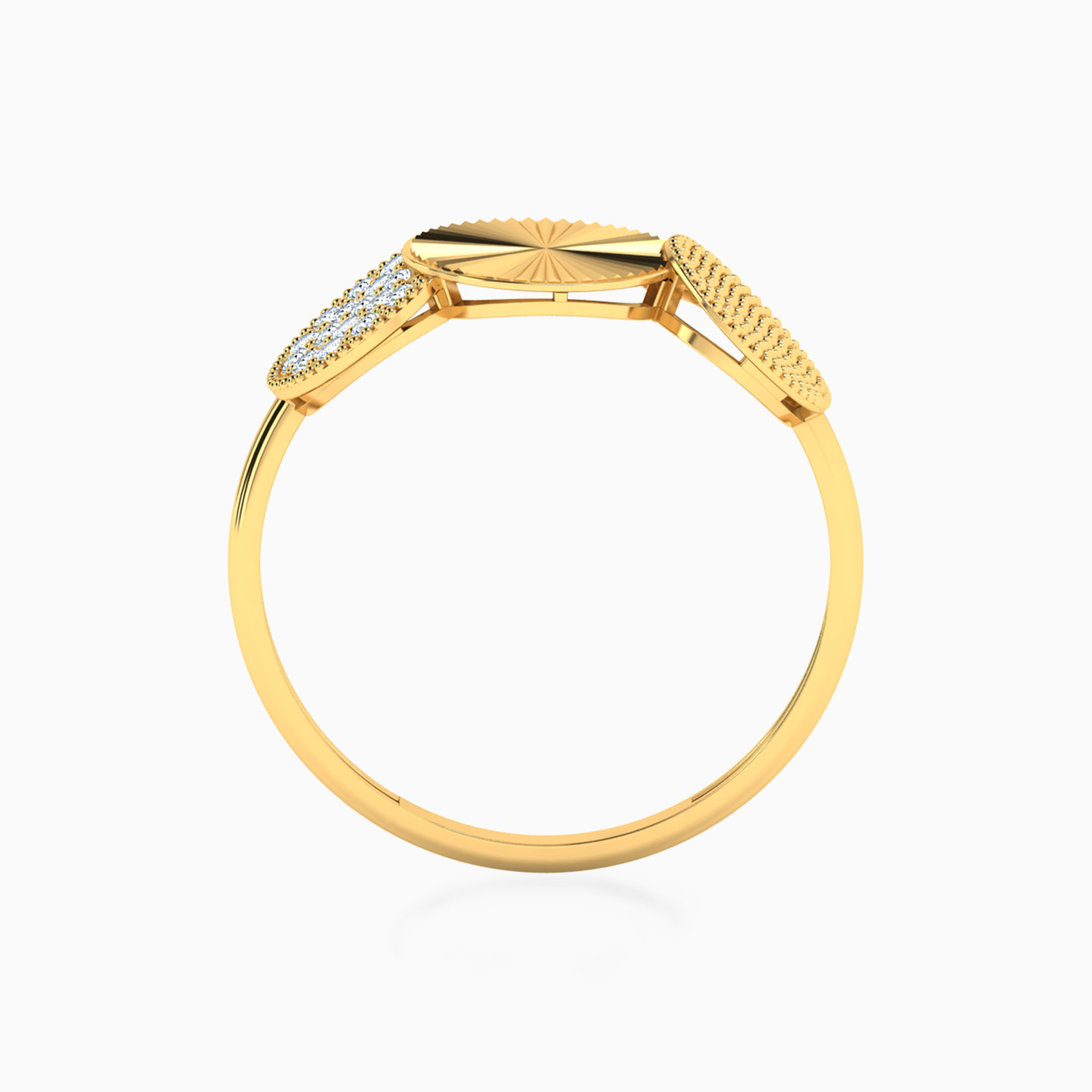 21K Gold Cubic Zirconia Statement Ring - 3