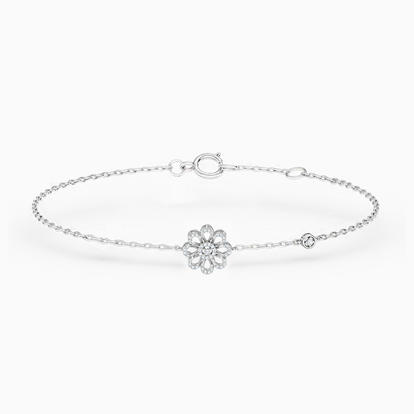 Flower Diamond Chain Bracelet in 18K Gold Flower Diamond Chain Bracelet in 18K Gold