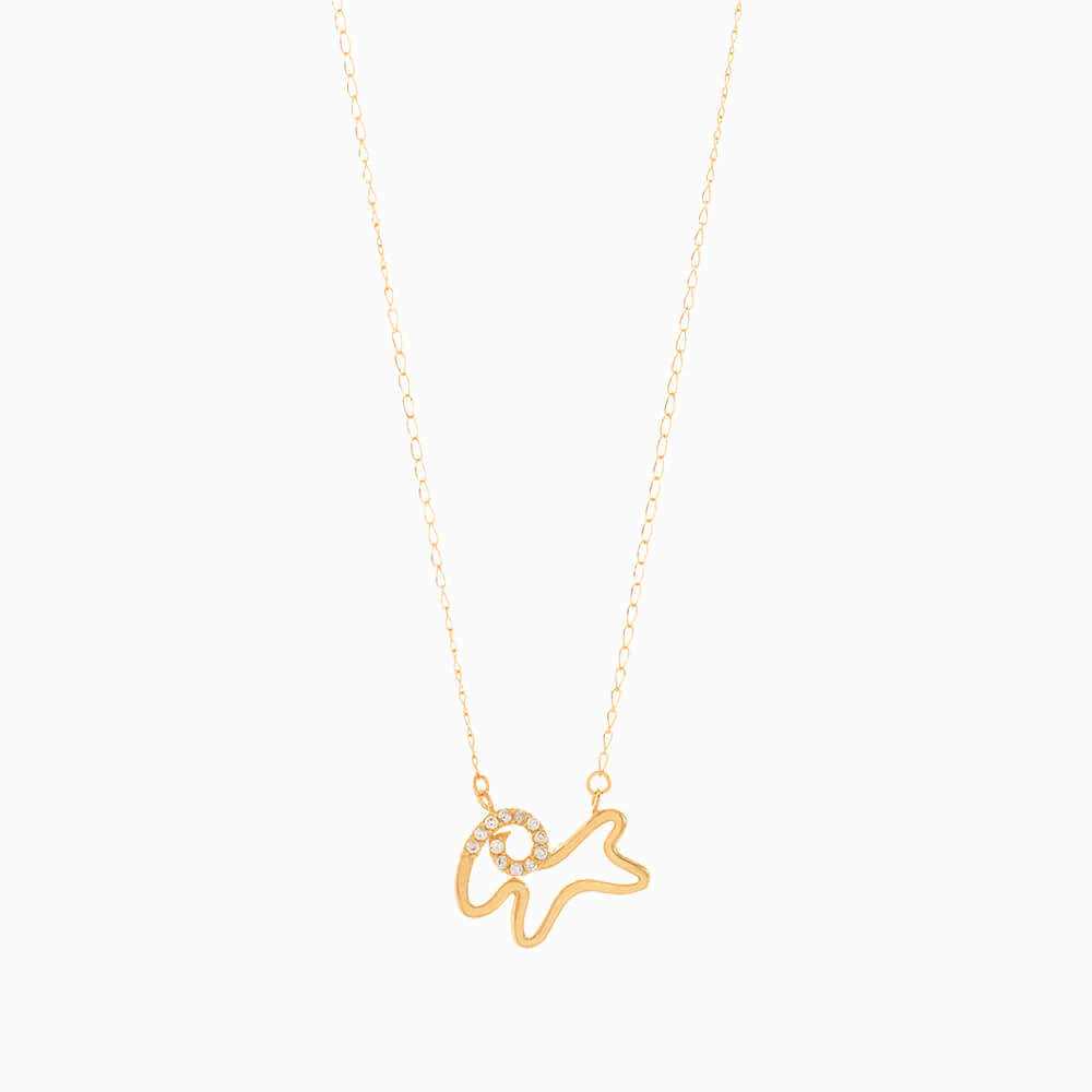 Aries Cubic Zirconia Necklace in 18K Gold - 2 Aries Cubic Zirconia Necklace in 18K Gold - 2