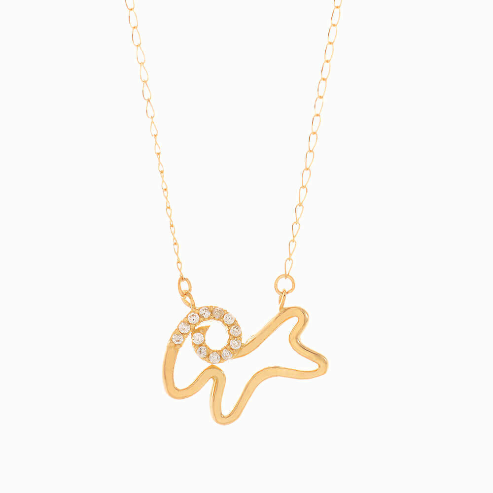 Aries Cubic Zirconia Necklace in 18K Gold Aries Cubic Zirconia Necklace in 18K Gold