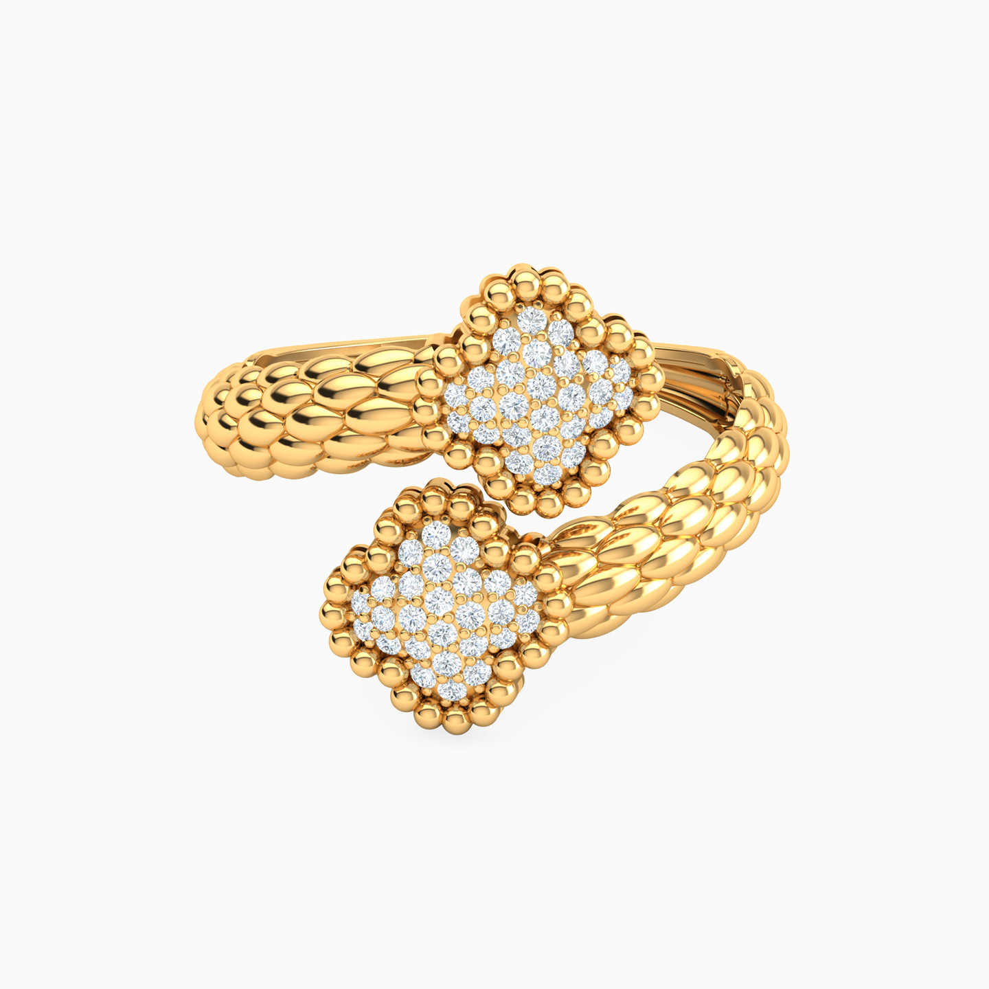 21K Gold Cubic Zirconia Two-headed Ring