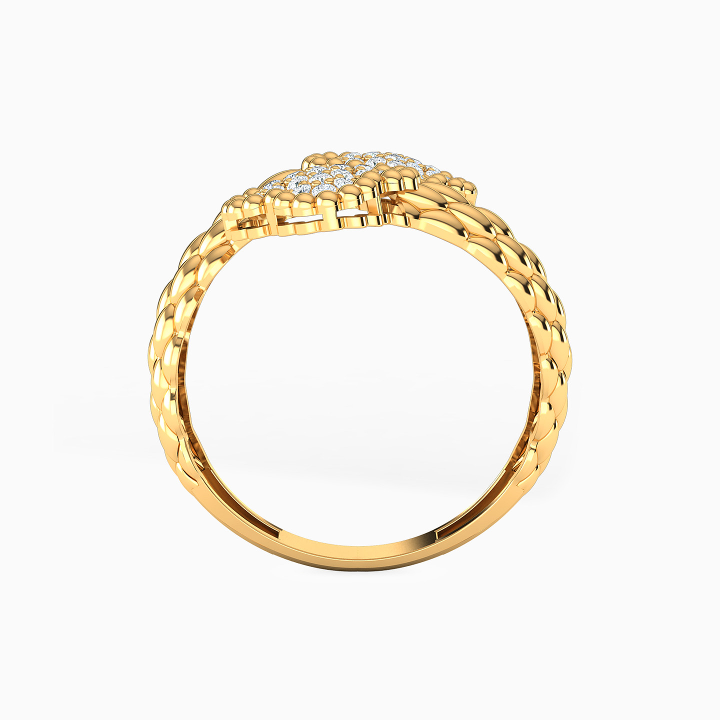 21K Gold Cubic Zirconia Two-headed Ring - 3